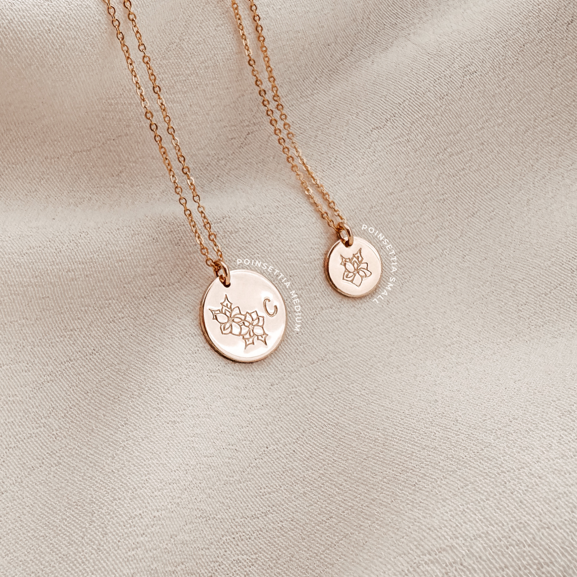 Personalised jewellery – handmade jewellery – KBN jewellery – Australian made jewellery – initial necklace – birth flower necklace – single pendant necklace with flower – birth flower necklace custom – custom birth month necklace – December flower necklace – success necklace