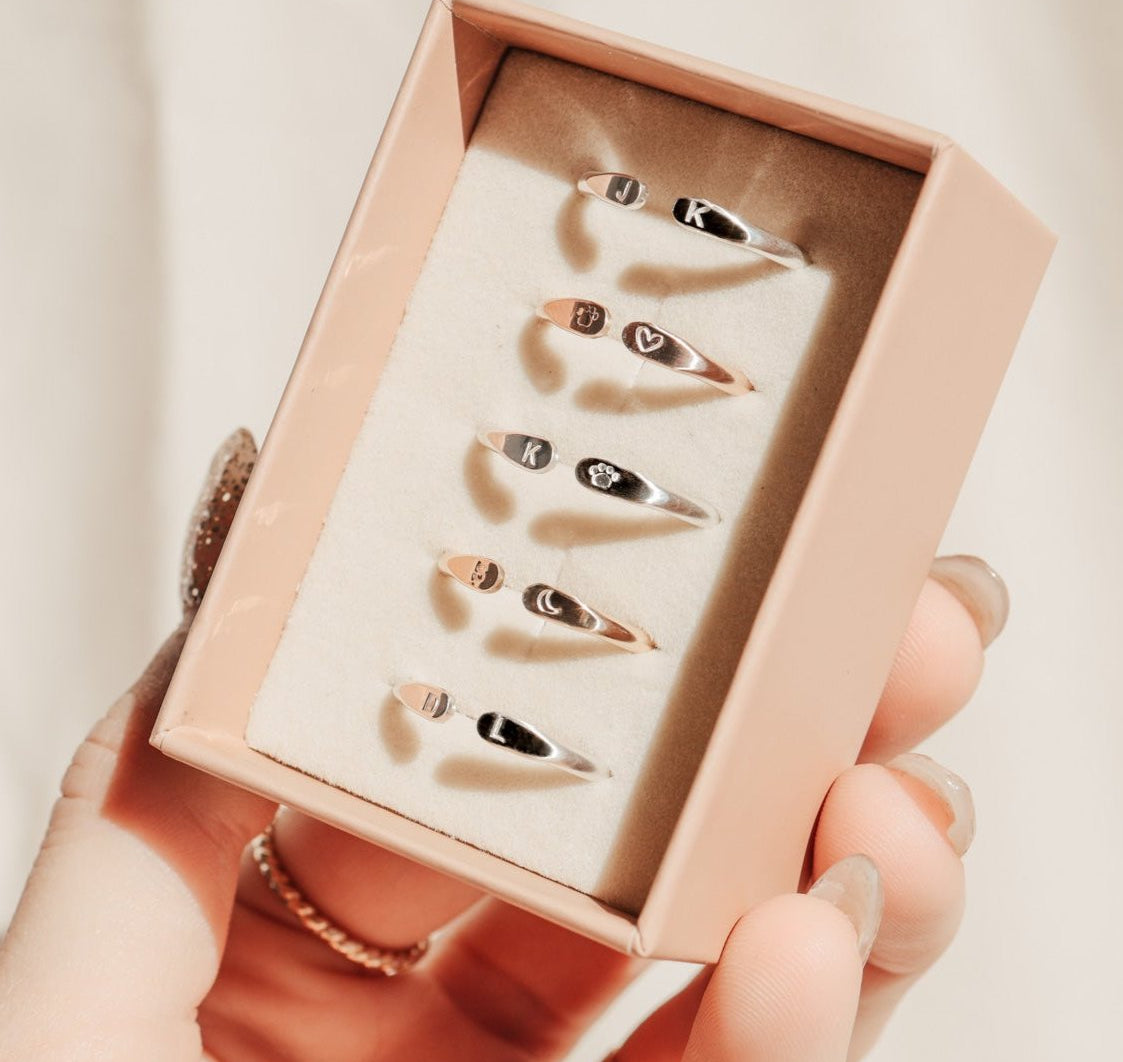 Ever Ring - Personalised jewellery - KBN Jewellery - handmade jewellery – initial ring – symbol ring – Jewellery Gifts