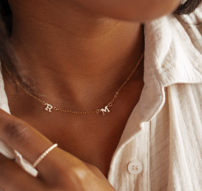 Personalised jewellery - KBN Jewellery - handmade jewellery – Personalised Jewellery gifts – Dainty jewellery- Dainty necklace - initial necklace – family initial necklace