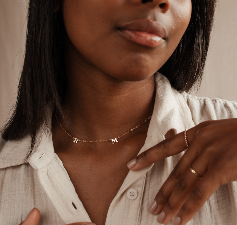 Personalised jewellery - KBN Jewellery - handmade jewellery – Personalised Jewellery gifts – Dainty jewellery- Dainty necklace - initial necklace – family initial necklace