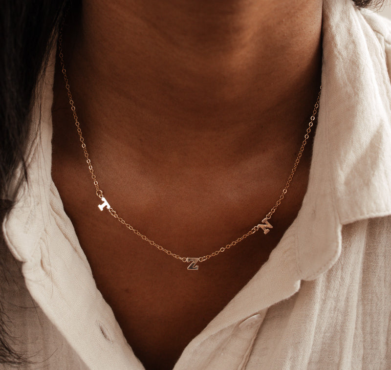 Personalised jewellery - KBN Jewellery - handmade jewellery – Personalised Jewellery gifts – Dainty jewellery- Dainty necklace - initial necklace – family initial necklace