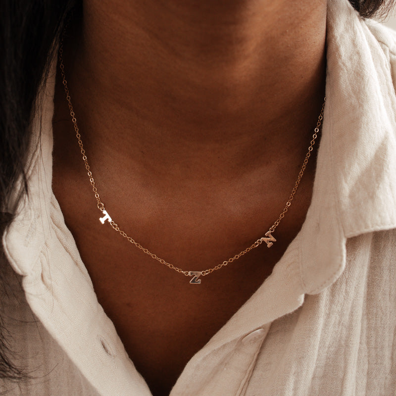 Personalised jewellery - KBN Jewellery - handmade jewellery – Personalised Jewellery gifts – Dainty jewellery- Dainty necklace - initial necklace – family initial necklace