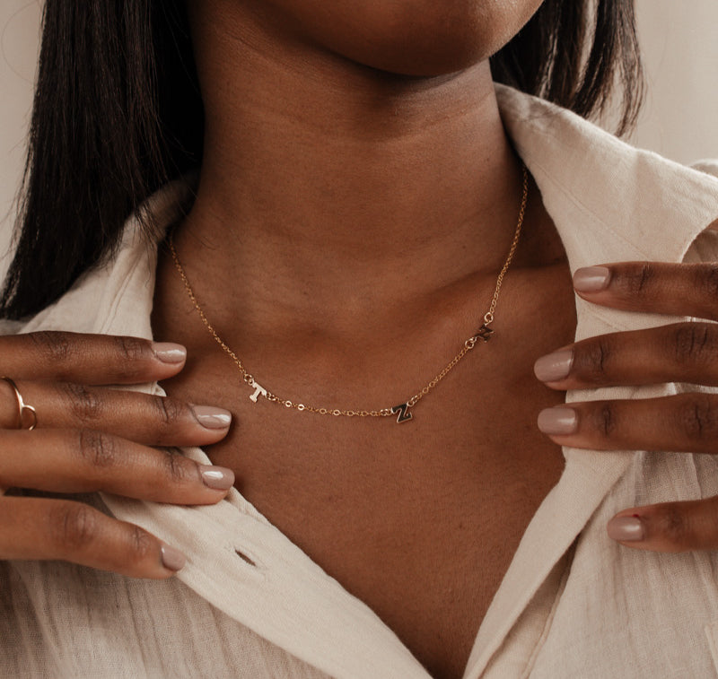 Personalised jewellery - KBN Jewellery - handmade jewellery – Personalised Jewellery gifts – Dainty jewellery- Dainty necklace - initial necklace – family initial necklace