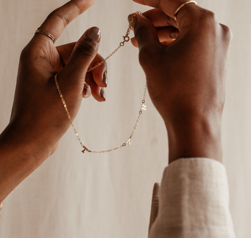 Personalised jewellery - KBN Jewellery - handmade jewellery – Personalised Jewellery gifts – Dainty jewellery- Dainty necklace - initial necklace – family initial necklace