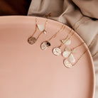 Personalised jewellery - KBN Jewellery - handmade jewellery – Personalised Jewellery gifts – Dainty jewellery- Dainty necklace – flower stamped necklace – family flowers – kids birth flowers – birth flower necklace – personalised flower stamped necklace – initial necklace - layering necklace - australia made