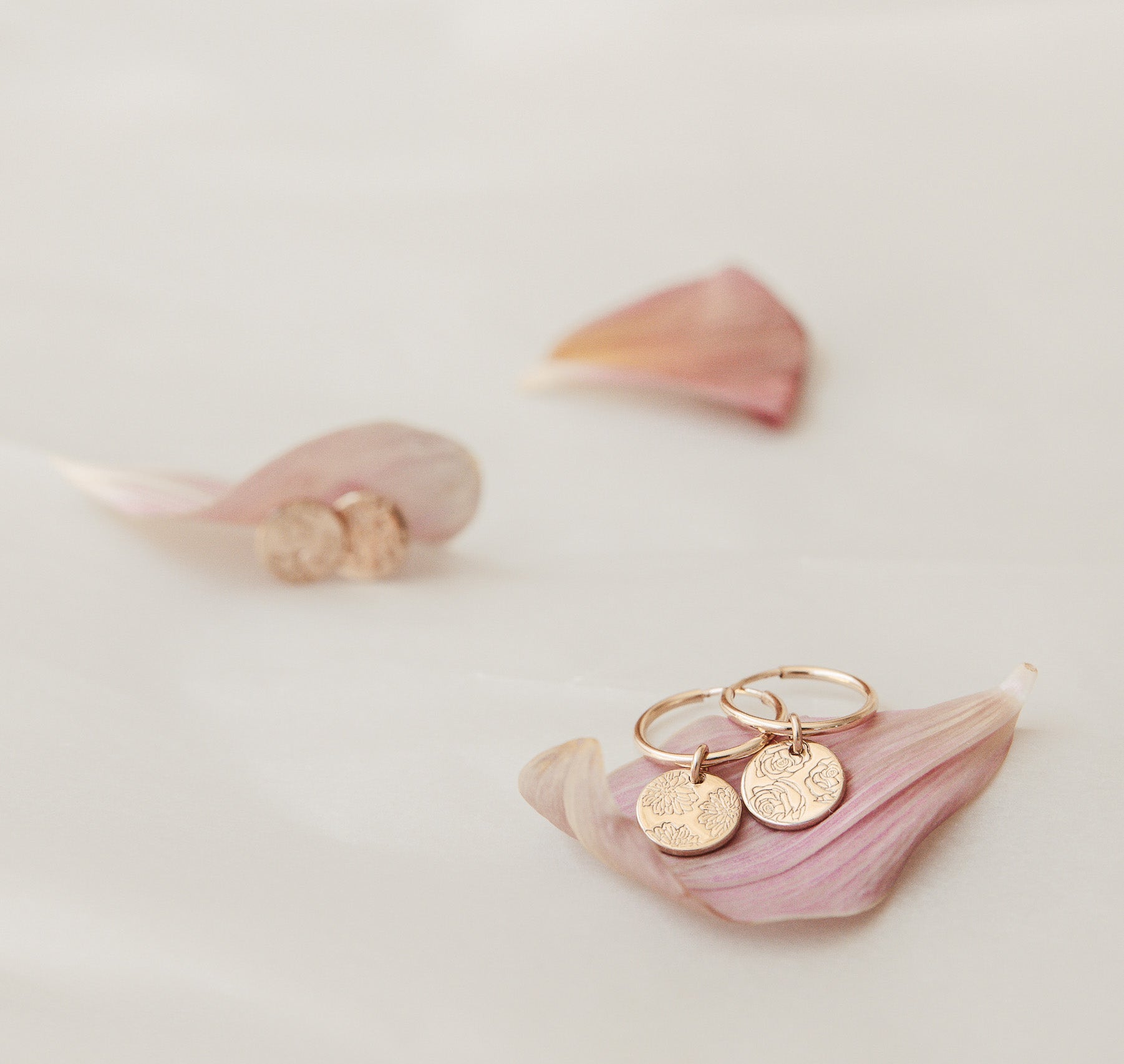 Personalised jewellery - KBN Jewellery - handmade jewellery – Personalised Jewellery gifts – personalised earrings – symbol earrings – simple hoops – kid friendly earrings – personalised hoop earrings – flower earrings – birth flower jewellery – dainty earrings