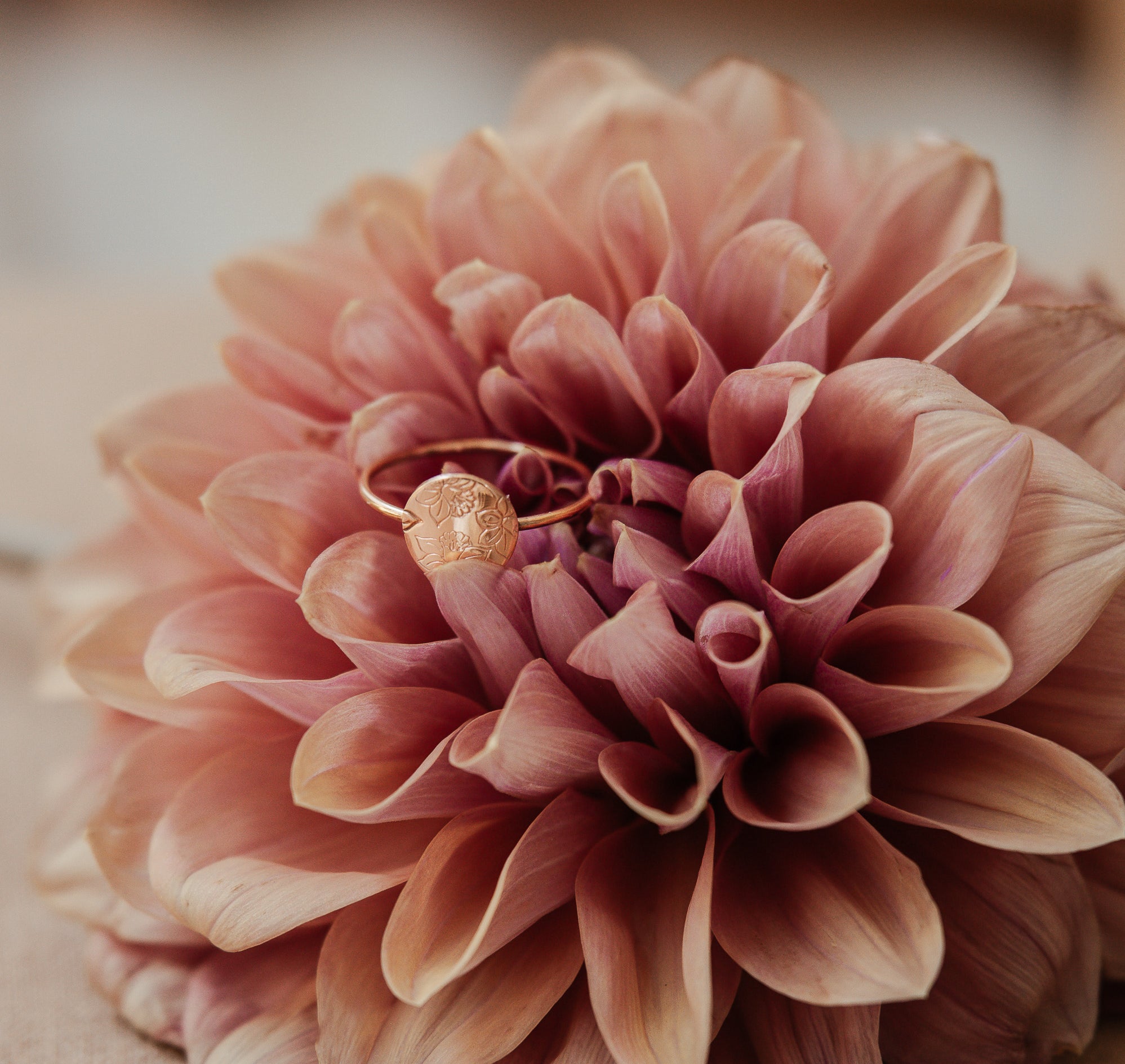 Personalised jewellery - KBN Jewellery - handmade jewellery – Personalised Jewellery gifts – Dainty jewellery- Dainty ring – flower stamped ring – family flowers – kids birth flowers – birth flower ring – personalised flower stamped ring – dainty ring – pendant ring – personalised ring