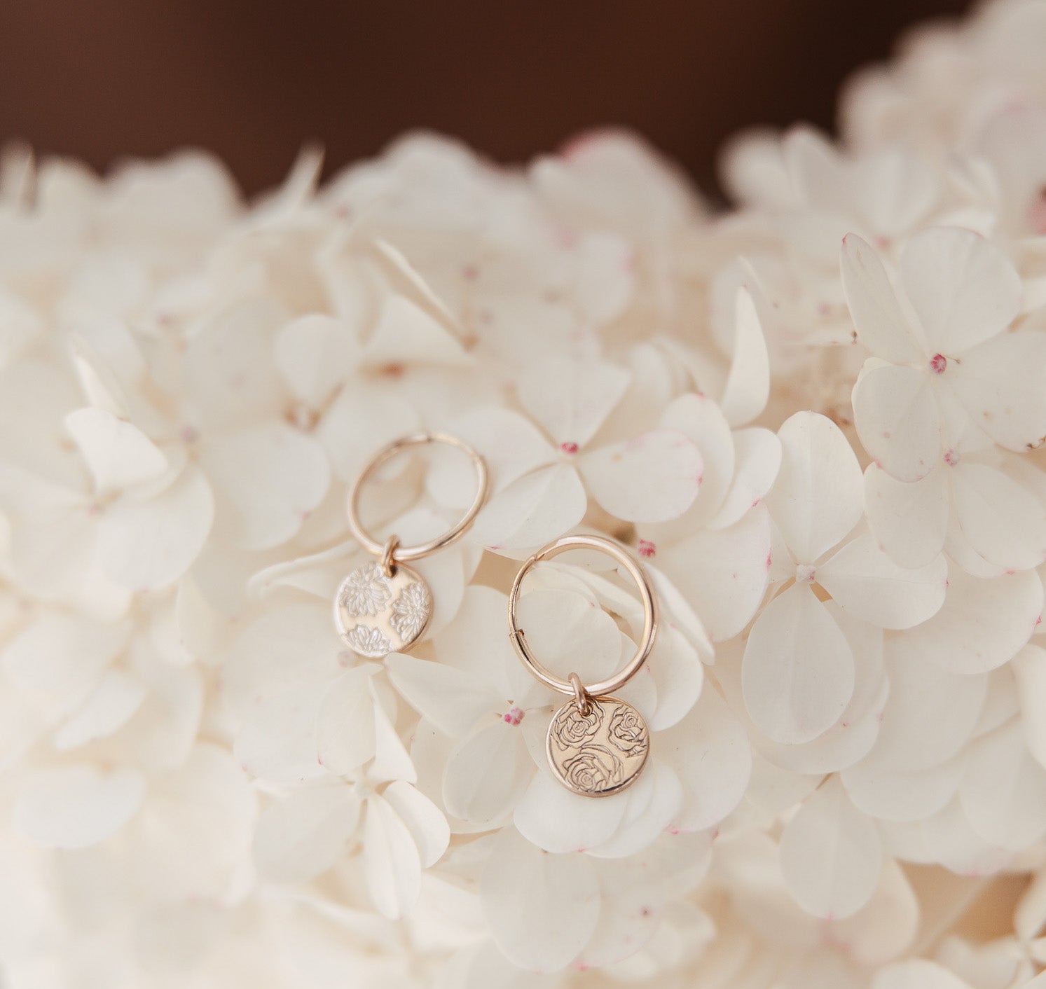 Personalised jewellery - KBN Jewellery - handmade jewellery – Personalised Jewellery gifts – personalised earrings – symbol earrings – simple hoops – kid friendly earrings – personalised hoop earrings – flower earrings – birth flower jewellery – dainty earrings