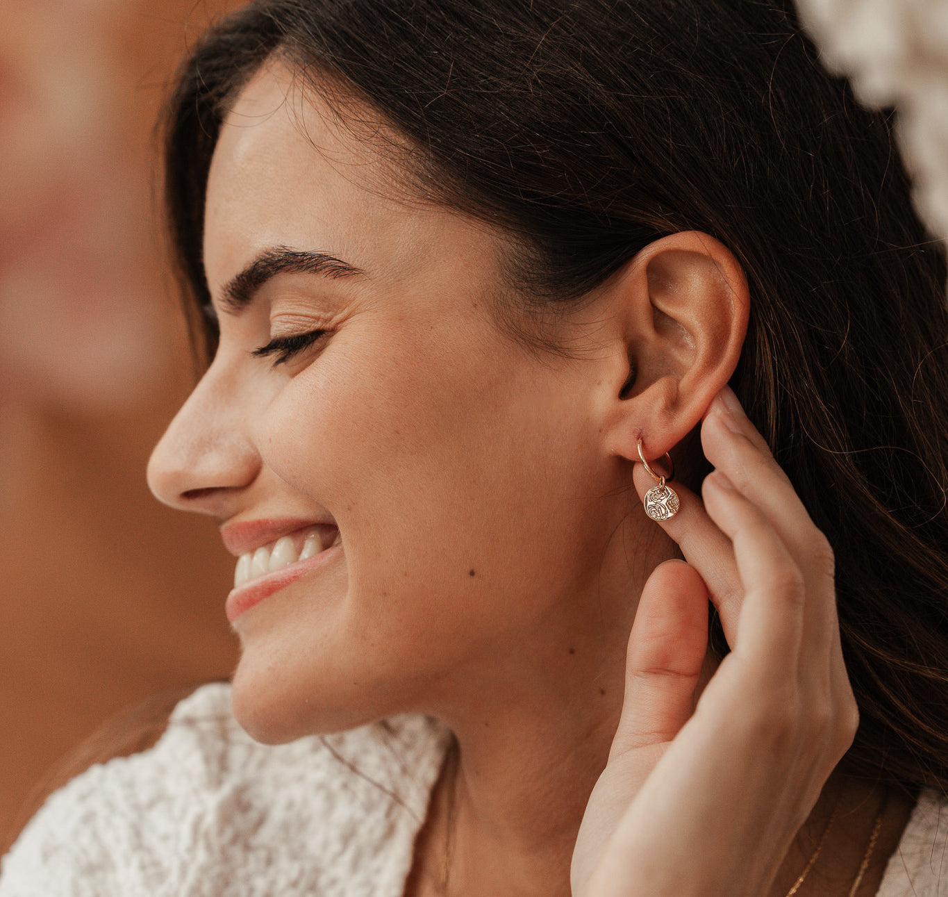 Personalised jewellery - KBN Jewellery - handmade jewellery – Personalised Jewellery gifts – personalised earrings – symbol earrings – simple hoops – kid friendly earrings – personalised hoop earrings – flower earrings – birth flower jewellery – dainty earrings