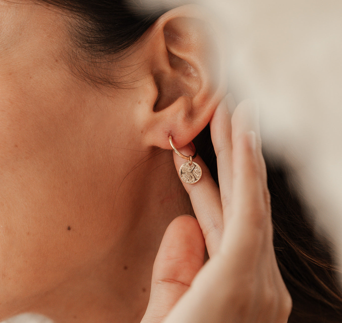 Personalised jewellery - KBN Jewellery - handmade jewellery – Personalised Jewellery gifts – personalised earrings – symbol earrings – simple hoops – kid friendly earrings – personalised hoop earrings – flower earrings – birth flower jewellery – dainty earrings