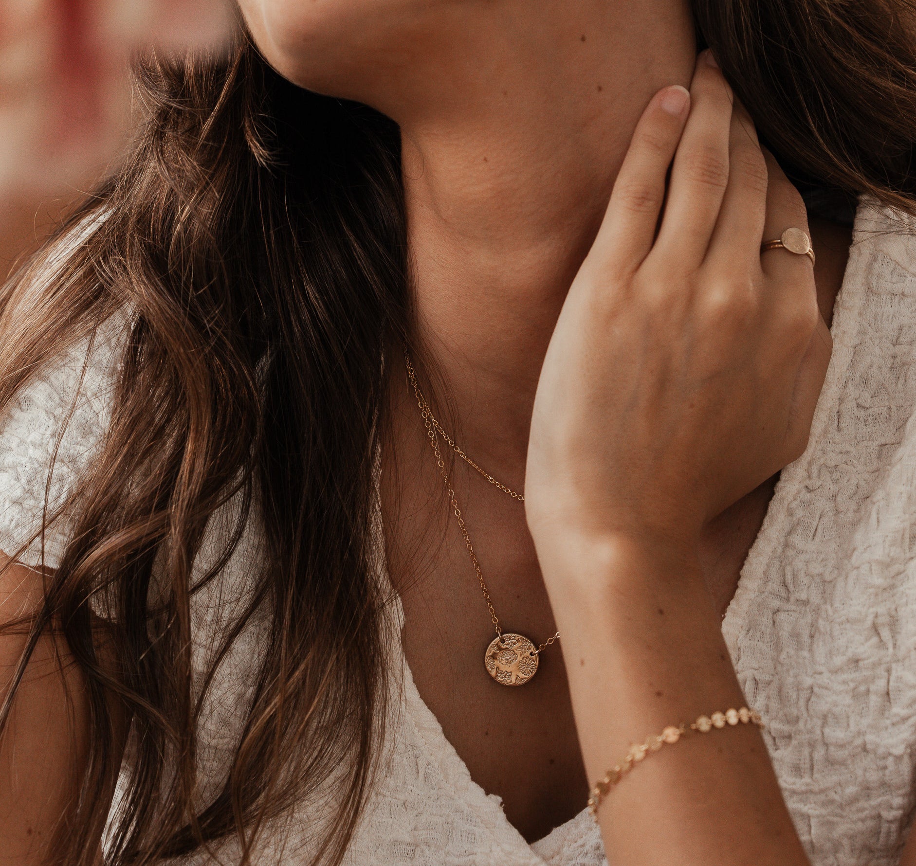 Personalised jewellery - KBN Jewellery - handmade jewellery – Personalised Jewellery gifts – Dainty jewellery- Dainty ring – flower stamped ring – family flowers – kids birth flowers – birth flower ring – personalised flower stamped ring – dainty ring – pendant ring – personalised ring