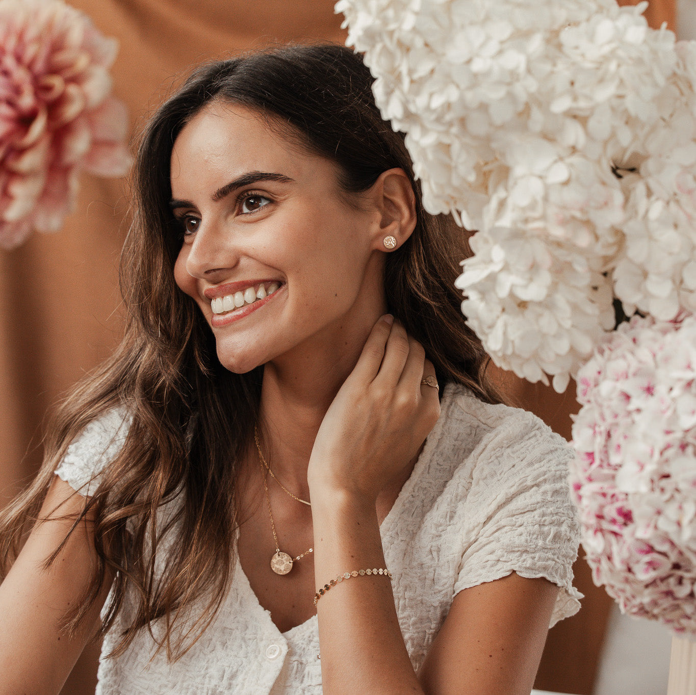 Personalised jewellery - KBN Jewellery - handmade jewellery – Personalised Jewellery gifts – Dainty jewellery- Dainty necklace – flower stamped necklace – family flowers – kids birth flowers – birth flower necklace – personalised flower stamped necklace – initial necklace - layering necklace - australia made