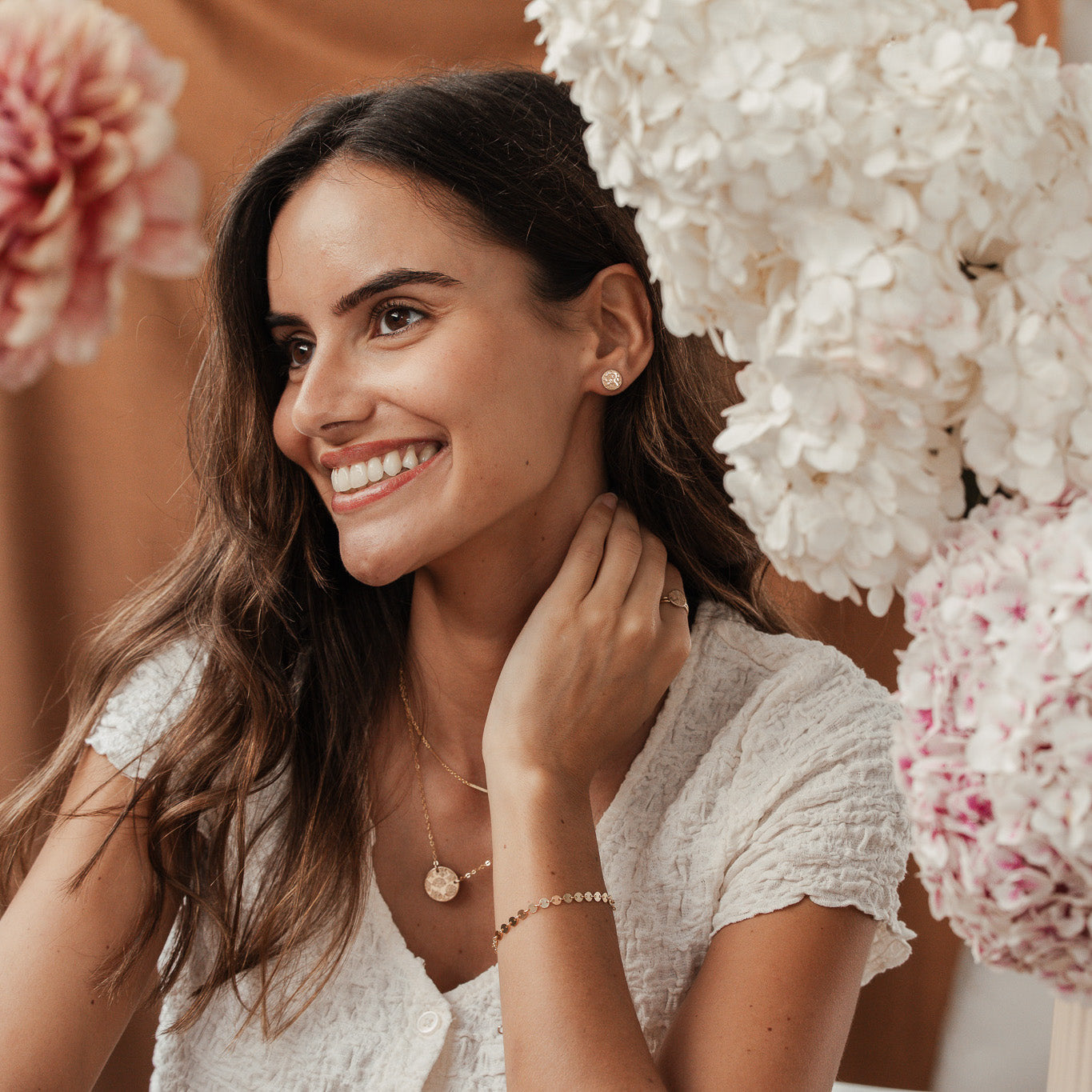 Personalised jewellery - KBN Jewellery - handmade jewellery – Personalised Jewellery gifts – Dainty jewellery- Dainty necklace – flower stamped necklace – family flowers – kids birth flowers – birth flower necklace – personalised flower stamped necklace – initial necklace - layering necklace - australia made