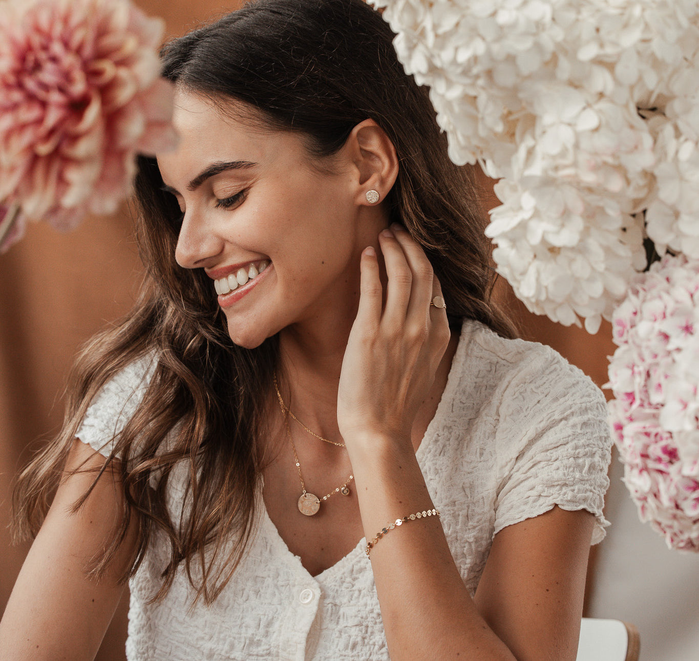 Personalised jewellery - KBN Jewellery - handmade jewellery – Personalised Jewellery gifts – Dainty jewellery- Dainty earrings – personalised stud earrings – flower stamped earrings – family flowers – kids birth flowers – birth flower necklace – personalised flower stamped earrings – handmade earring studs – Australian made