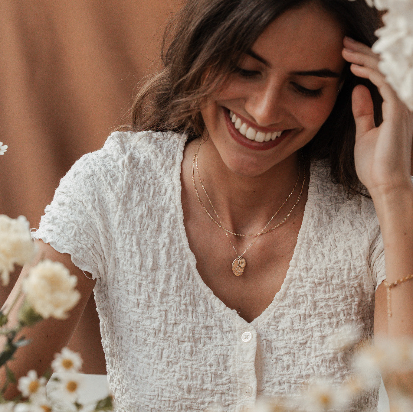 Personalised jewellery - KBN Jewellery - handmade jewellery – Personalised Jewellery gifts – Dainty jewellery- Dainty necklace – flower stamped necklace – family flowers – kids birth flowers – birth flower necklace – personalised flower stamped necklace - floral display necklace - spring necklace - birth flower garden necklace - handmade jewellery