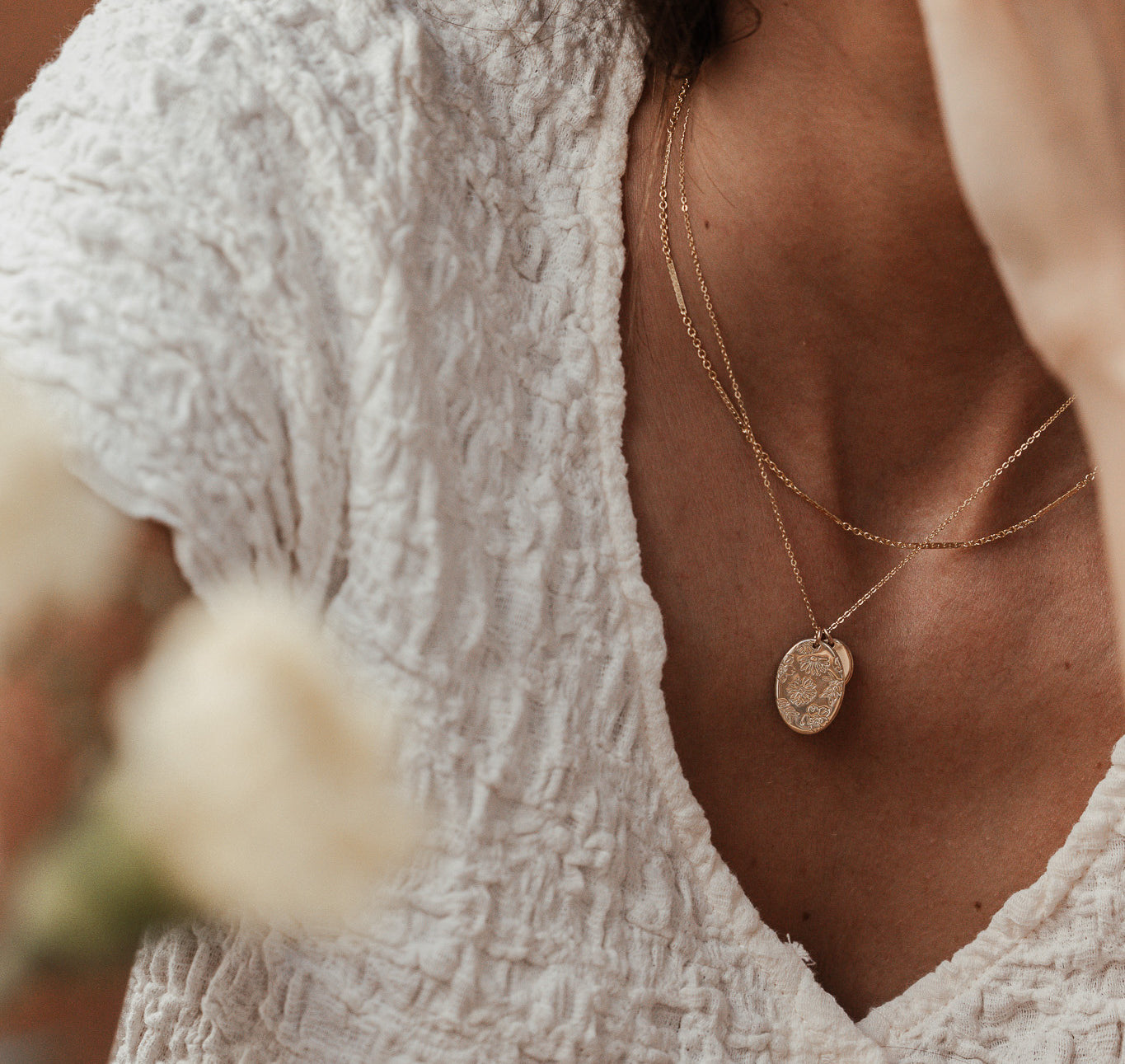 Personalised jewellery - KBN Jewellery - handmade jewellery – Personalised Jewellery gifts – Dainty jewellery- Dainty necklace – flower stamped necklace – family flowers – kids birth flowers – birth flower necklace – personalised flower stamped necklace - floral display necklace - spring necklace - birth flower garden necklace - handmade jewellery