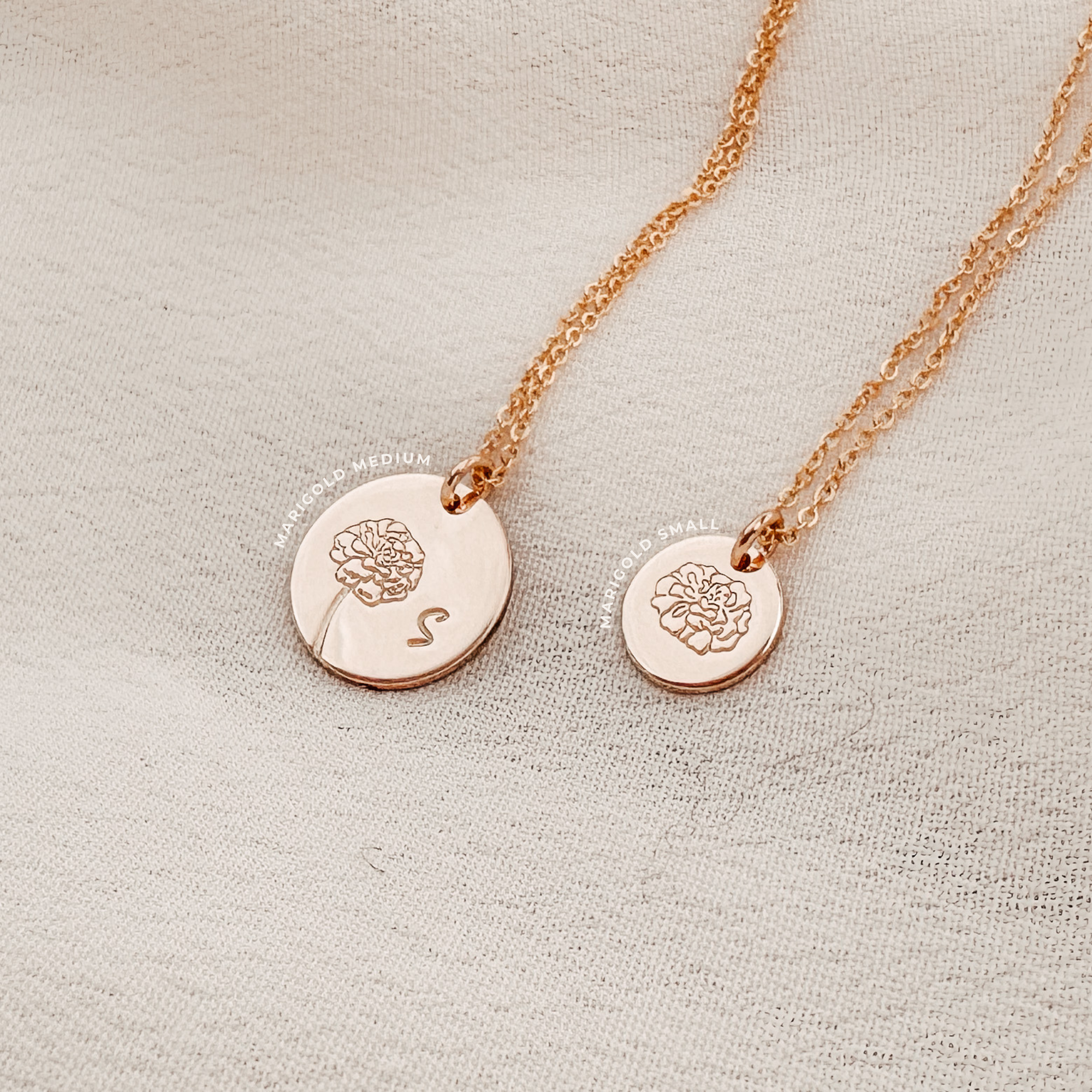 Personalised jewellery - KBN Jewellery - handmade jewellery – Personalised Jewellery gifts – Dainty jewellery - Dainty bracelet – flower stamped bracelet – family flowers – kids birth flowers – birth flower bracelet – personalised flower stamped necklace - floral stamped necklace – meaningful jewellery gift – October birth flower necklace – October birth flower necklace with intial – October gift ideas