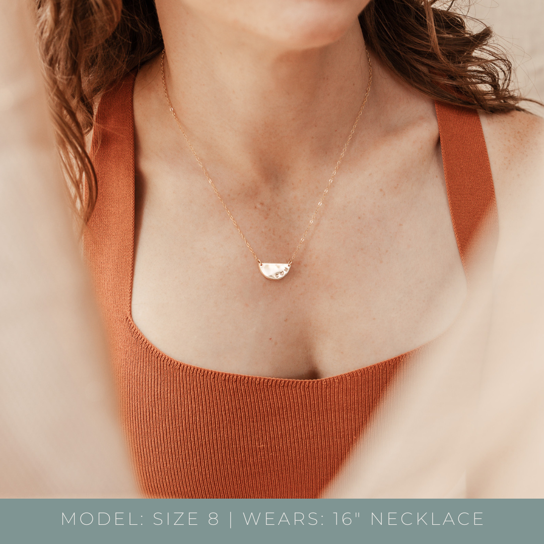 Personalised jewellery - KBN Jewellery - handmade jewellery – Personalised Jewellery gifts – Dainty jewellery – Australia made jewellery – extra large half pendant – half pendant necklace – name pendant – initial names – personalised necklace