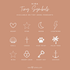 Personalised jewellery - KBN Jewellery -  handmade jewellery – tiny symbols – flower necklace – wing necklace – heart necklace – sun necklace – rainbow necklace – star necklace – paw print necklace – dog necklace – butterfly necklace – wave necklace – shell necklace