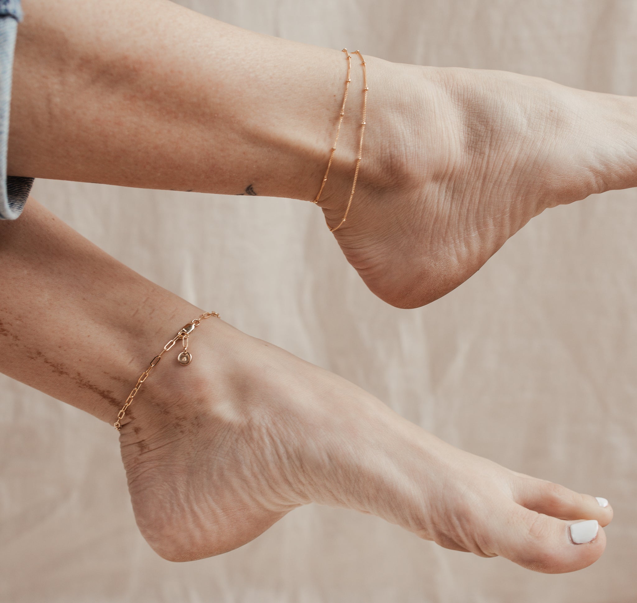 Personalised jewellery - KBN Jewellery - handmade jewellery – custom jewellery gifts – dainty anklet – stacking anklet – layering anklet – simple chain – affordable jewellery – Australian made jewellery – small pendant anklet – linked chain anklet