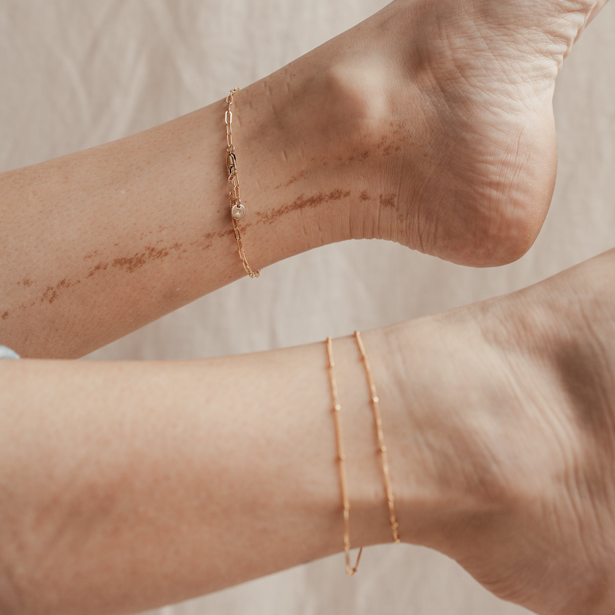 Personalised jewellery - KBN Jewellery - handmade jewellery – custom jewellery gifts –  dainty anklet – stacking anklet – layering anklet – simple chain – affordable jewellery – Australian made jewellery – small pendant anklet – linked chain anklet