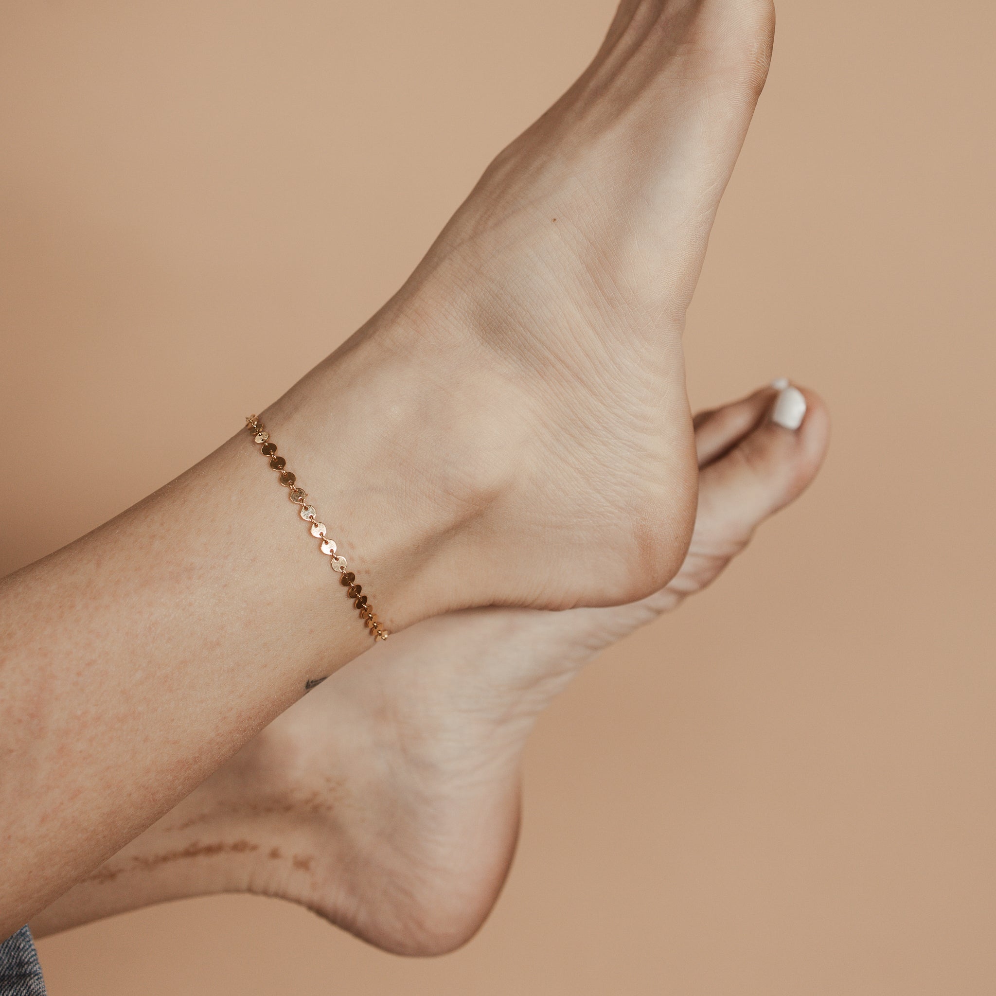 Personalised jewellery - KBN Jewellery - handmade jewellery – Personalised Jewellery gifts – Dainty jewellery- sparkly anklet – disc anklet – round chain anklet – stacking anklet – layering anklet