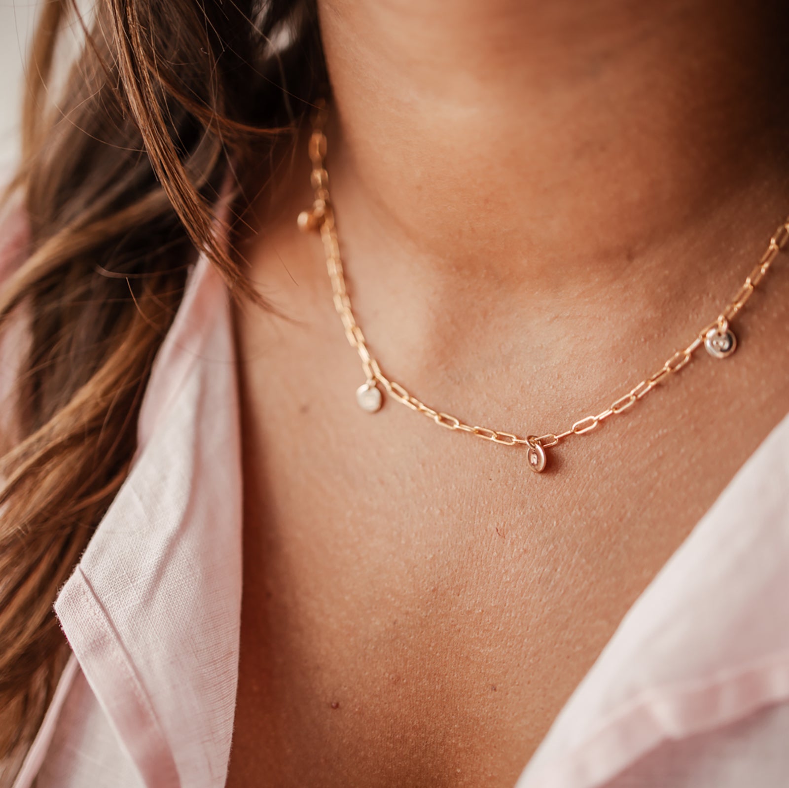 Personalised jewellery - KBN Jewellery - handmade jewellery – Personalised Jewellery gifts – Dainty jewellery – tiny pendant necklace – linked chain – initial necklace – symbol necklace – Australian made