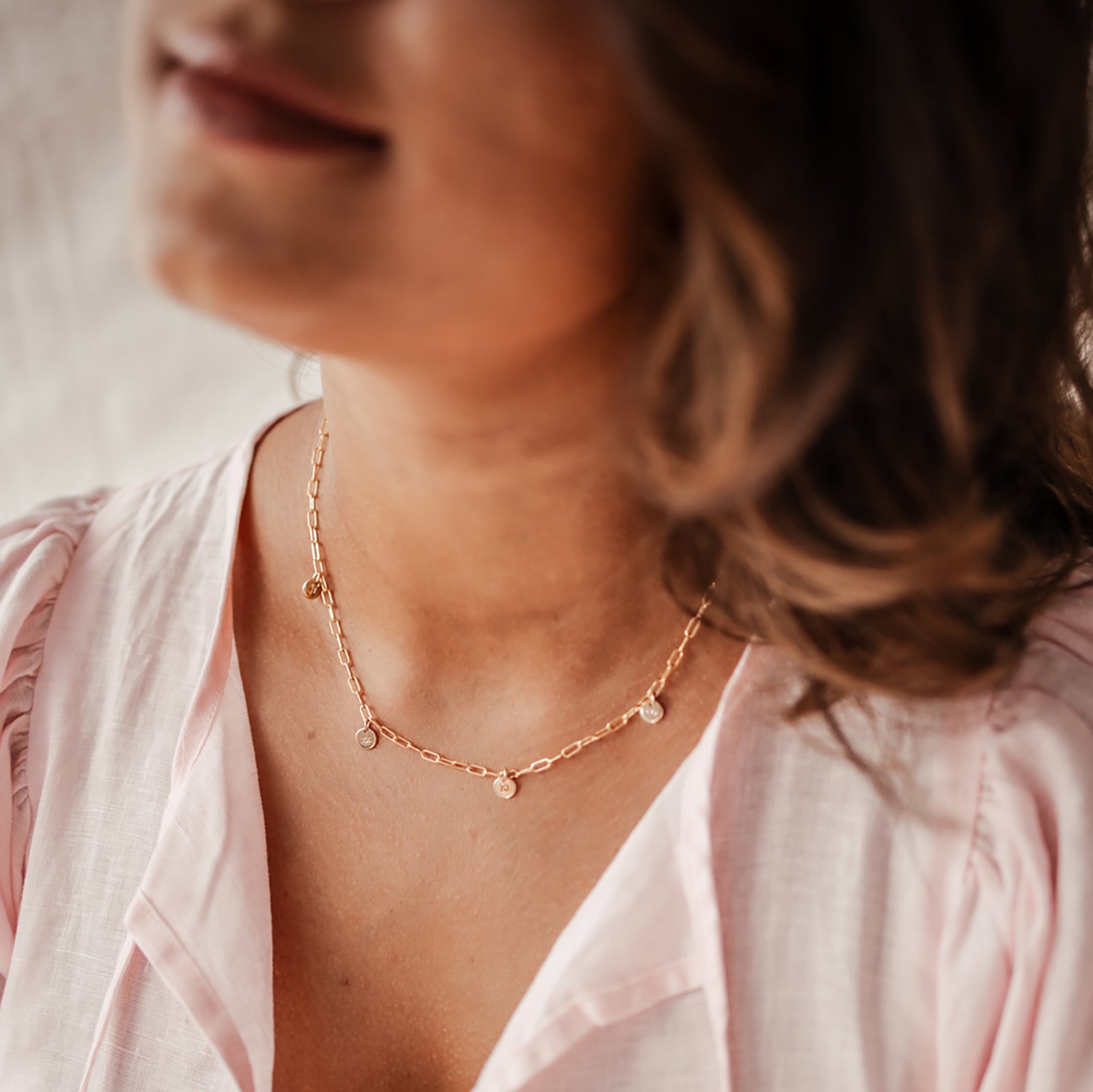 Personalised jewellery - KBN Jewellery - handmade jewellery – Personalised Jewellery gifts – Dainty jewellery – tiny pendant necklace – linked chain – initial necklace – symbol necklace – Australian made