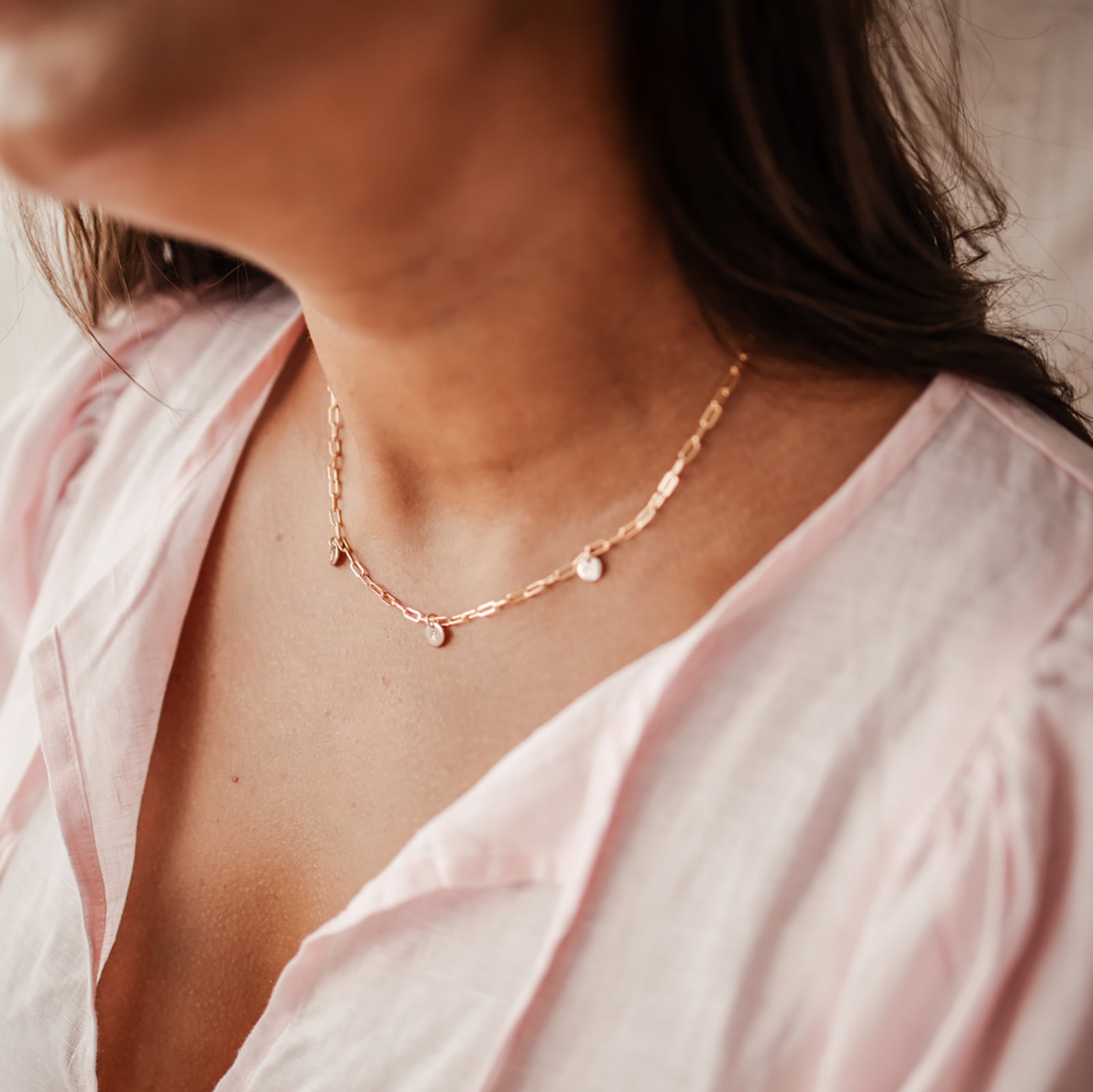 Personalised jewellery - KBN Jewellery - handmade jewellery – Personalised Jewellery gifts – Dainty jewellery – tiny pendant necklace – linked chain – initial necklace – symbol necklace – Australian made