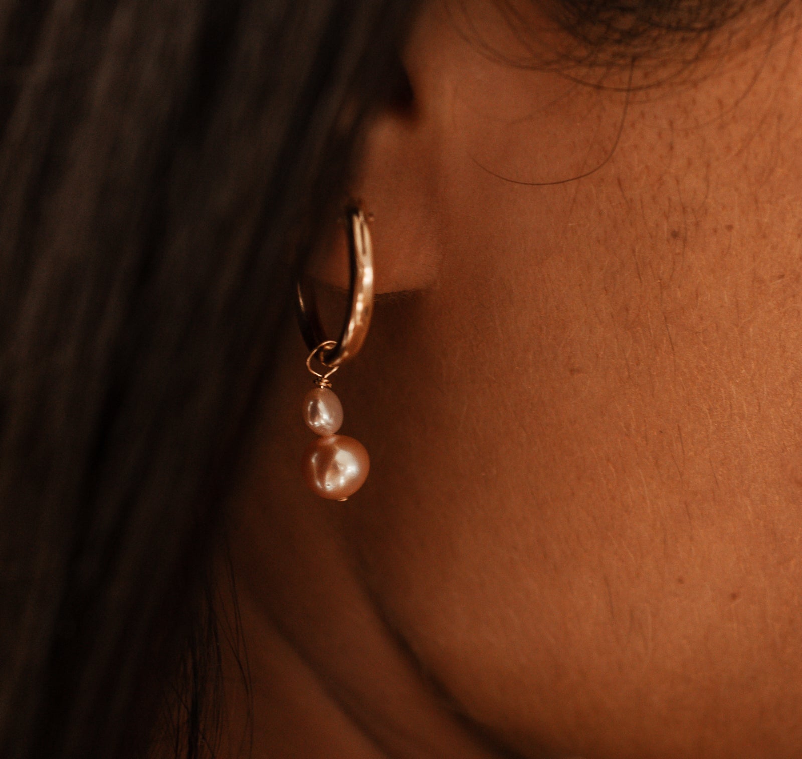 Personalised jewellery – handmade jewellery – KBN jewellery – dainty hoops – pearl earrings – pearl hoop earrings – stacked pearl earrings
