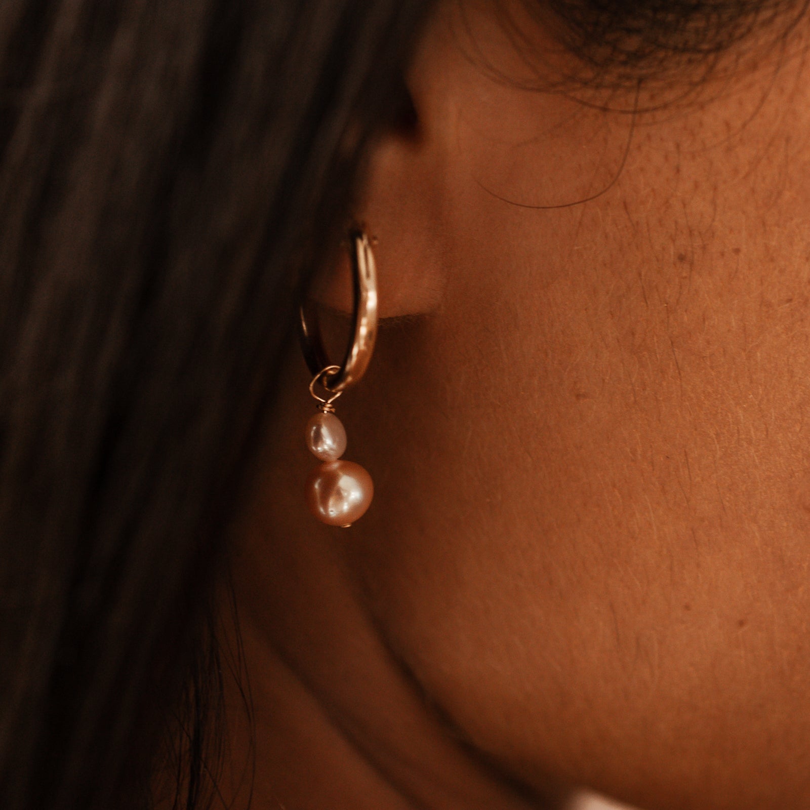 Personalised jewellery – handmade jewellery – KBN jewellery – dainty hoops – pearl earrings – pearl hoop earrings – stacked pearl earrings