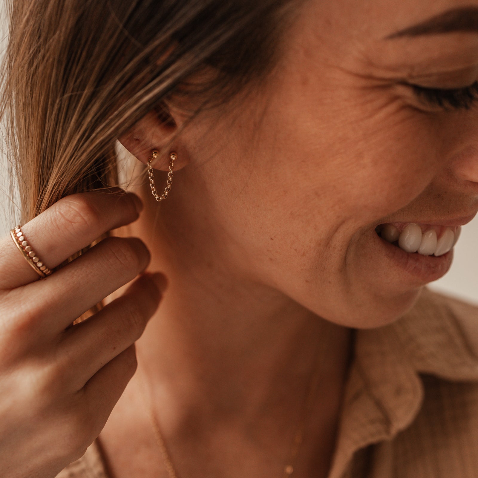 Personalised jewellery - KBN Jewellery - handmade jewellery – Personalised Jewellery gifts – Dainty jewellery- chain earrings – two earrings in one – connecting earrings – studs – handmade earrings