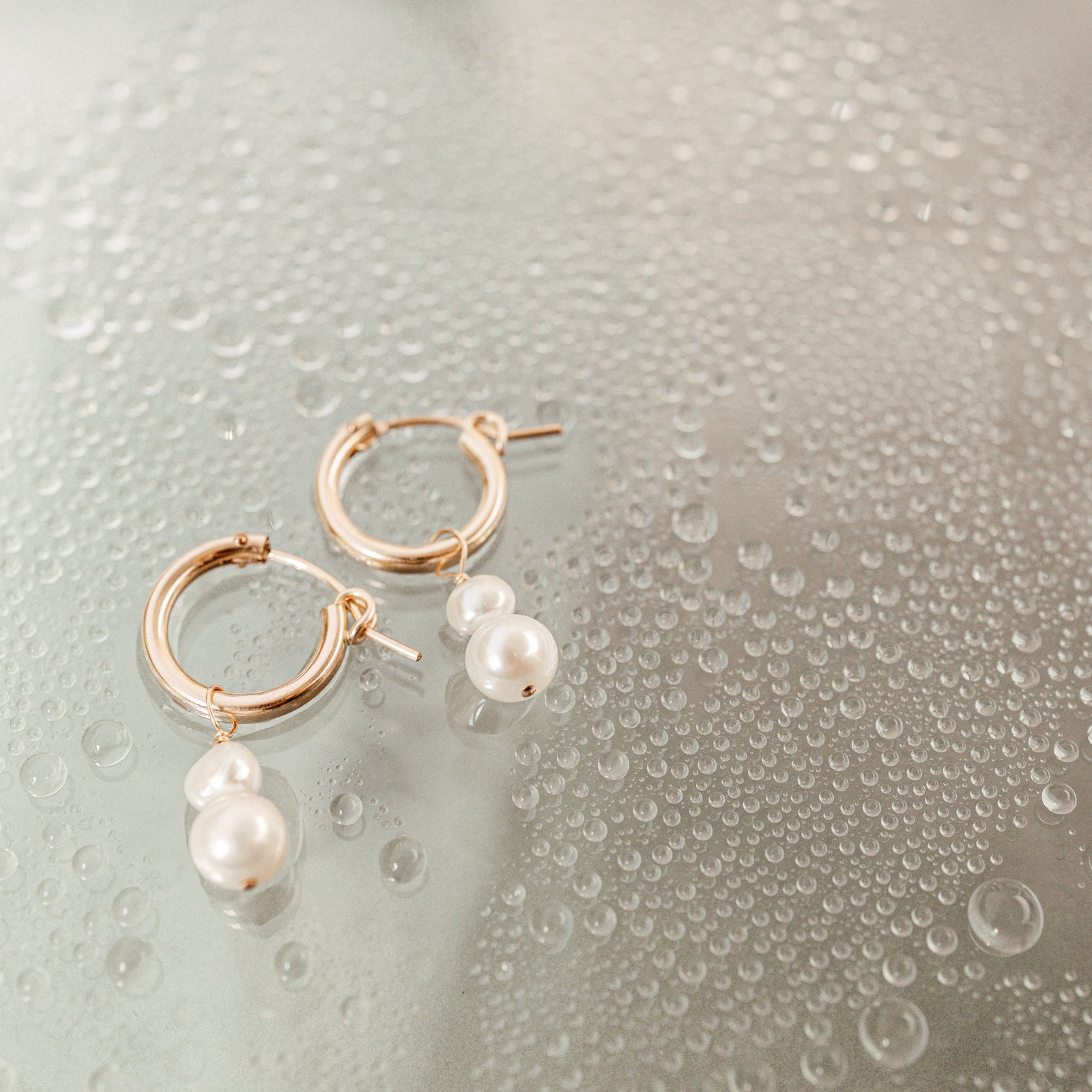 Personalised jewellery – handmade jewellery – KBN jewellery – dainty hoops – pearl earrings – pearl hoop earrings – stacked pearl earrings