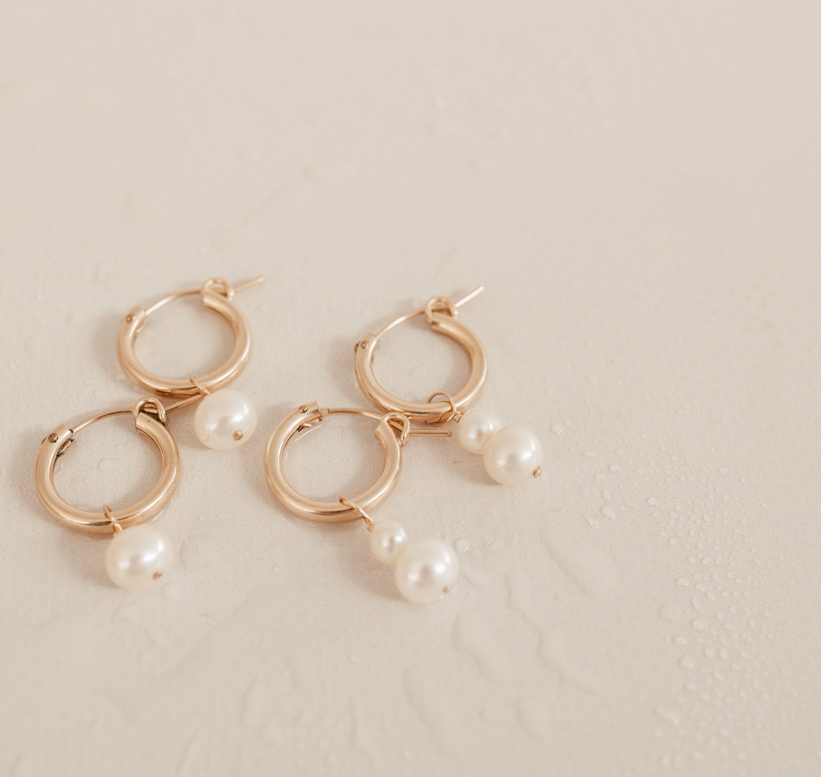 Personalised jewellery – handmade jewellery – KBN jewellery – dainty hoops – pearl earrings – pearl hoop earrings – stacked pearl earrings