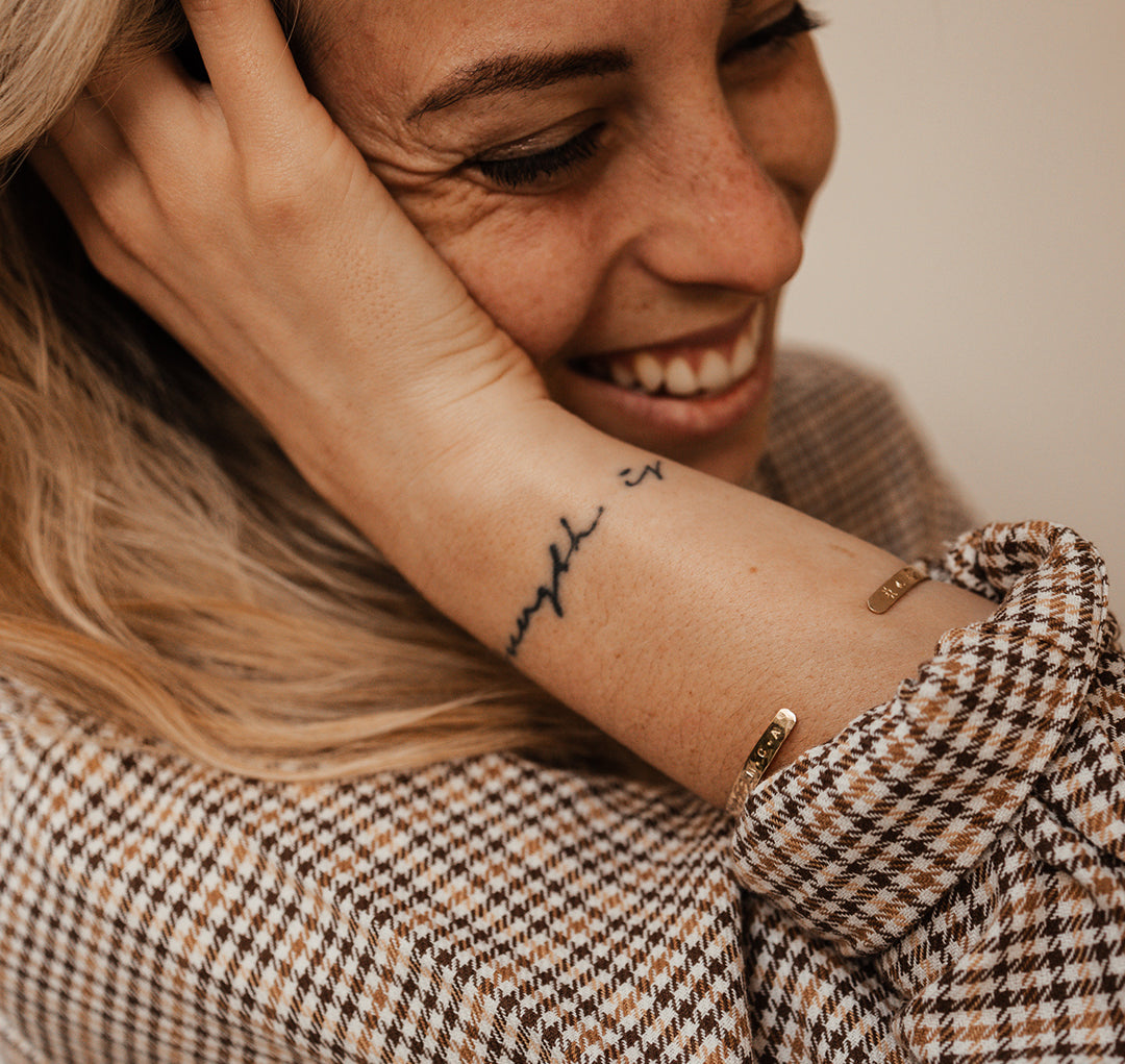 Personalised jewellery - KBN Jewellery - handmade jewellery – Personalised Jewellery gifts – Dainty jewellery – dainty bracelet – handmade cuff – handmade bangle – wrist cuff – handmade cuff bracelet – personalised cuff bracelet – symbol and initial cuff bracelet