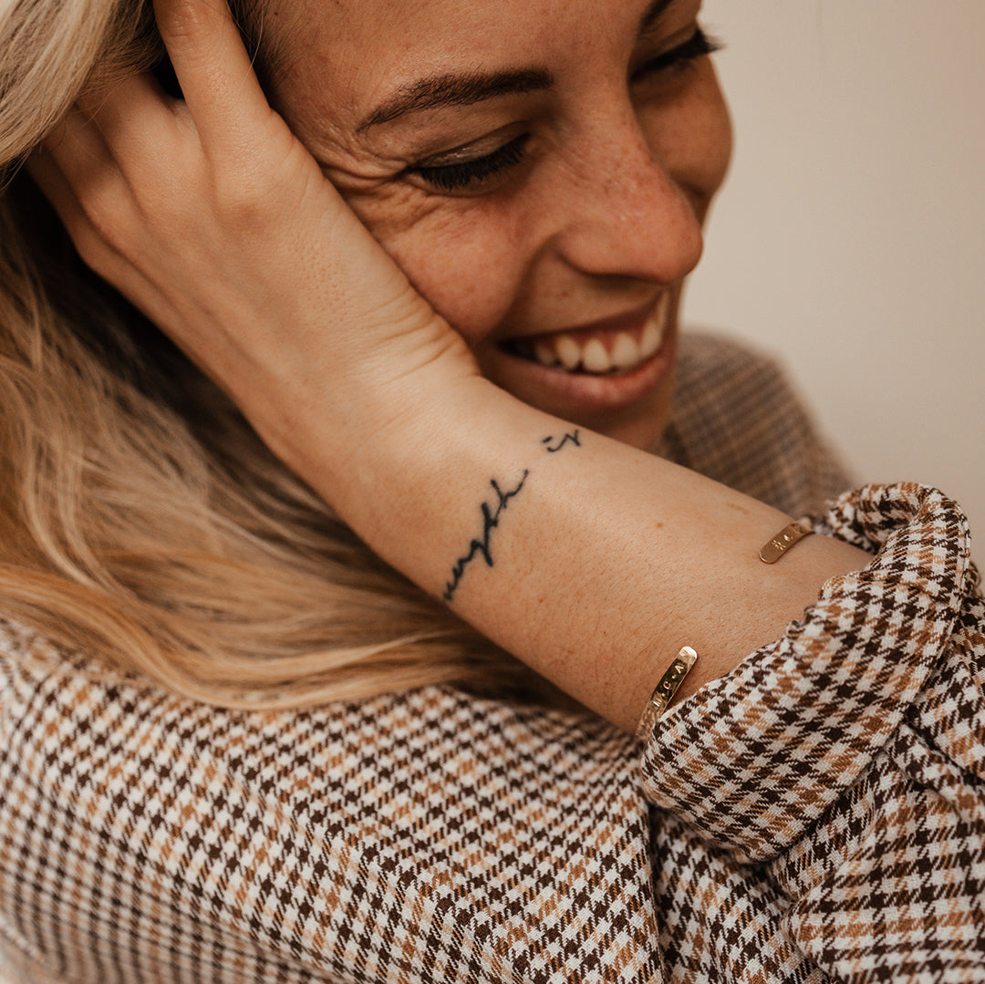 Personalised jewellery - KBN Jewellery - handmade jewellery – Personalised Jewellery gifts – Dainty jewellery – dainty bracelet – handmade cuff – handmade bangle – wrist cuff – handmade cuff bracelet – personalised cuff bracelet – symbol and initial cuff bracelet