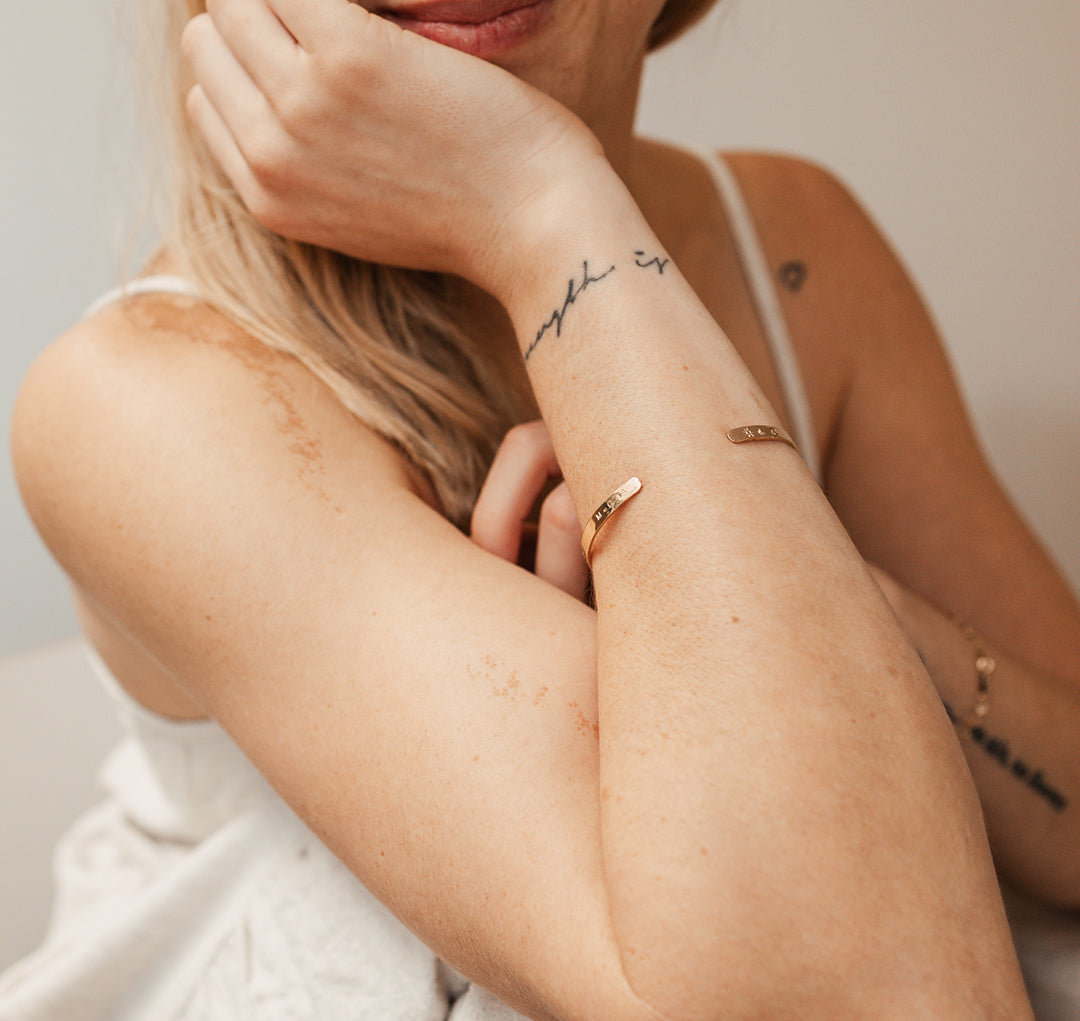 Personalised jewellery - KBN Jewellery - handmade jewellery – Personalised Jewellery gifts – Dainty jewellery – dainty bracelet – handmade cuff – handmade bangle – wrist cuff – handmade cuff bracelet – personalised cuff bracelet – symbol and initial cuff bracelet