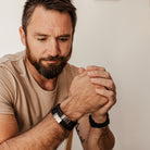 Personalised men’s leather bracelet – Men’s bracelet  – KBN Jewellery – men’s personalised bracelet – leather bracelet personalised – brown leather bracelet – black bracelet  – handmade bracelet – initial men’s bracelet  - personalised gift for Dad – personalised gift for boyfriend – personalised men’s gift – personalised leather bracelet