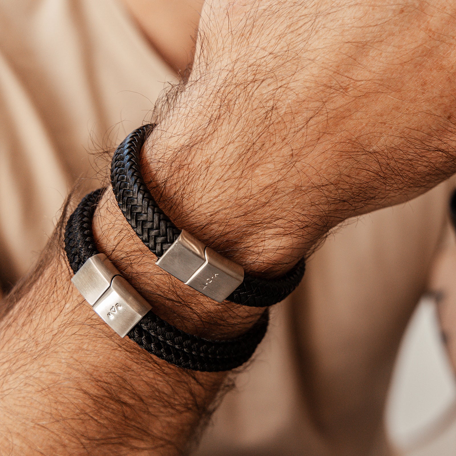 Personalised men’s cord bracelet – Men’s bracelet – KBN Jewellery – men’s personalised bracelet – cord bracelet personalised – brown cord bracelet – black bracelet – handmade bracelet – initial men’s bracelet - personalised gift for Dad – personalised gift for boyfriend – personalised men’s gift – personalised cord bracelet