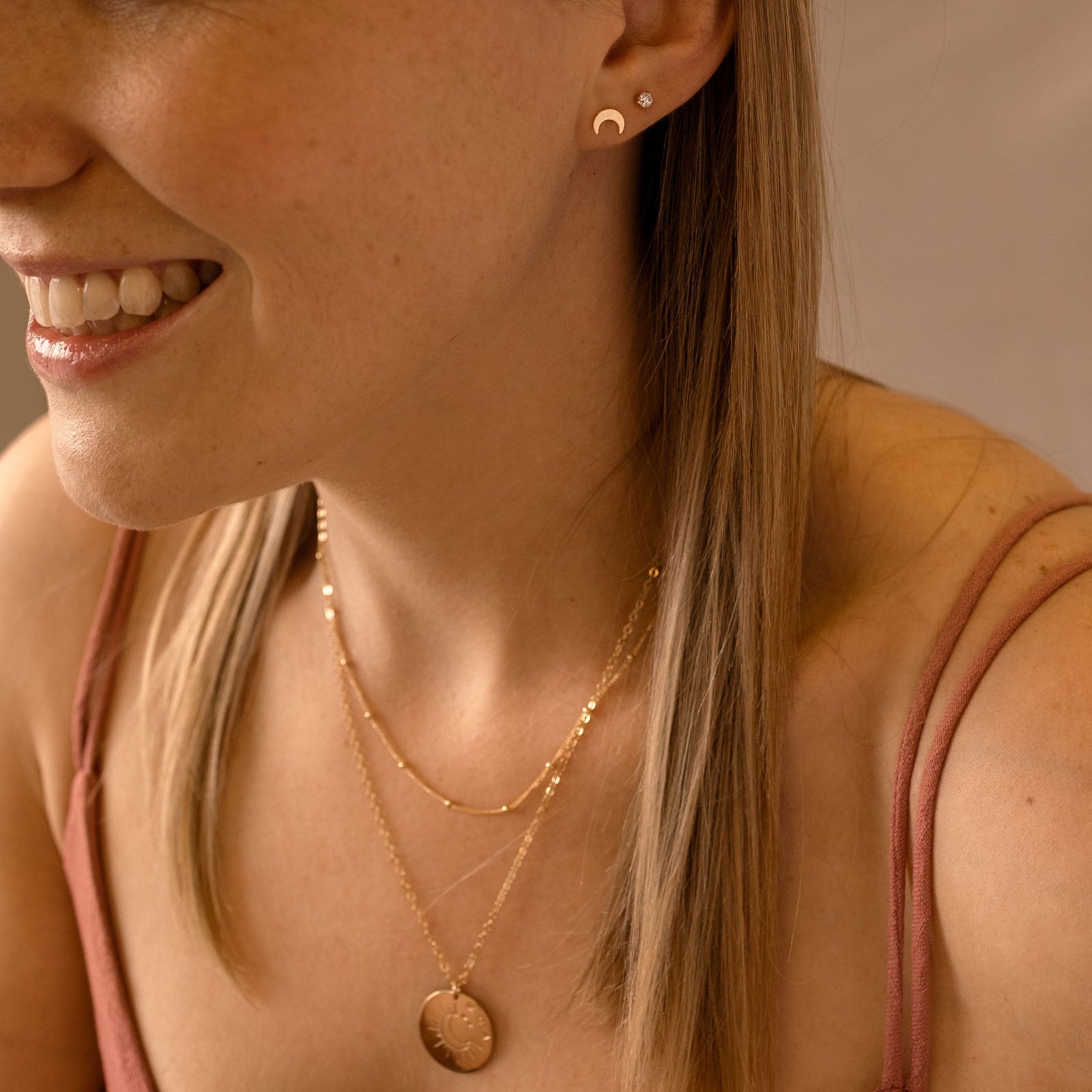 Personalised jewellery - KBN Jewellery - handmade jewellery – custom jewellery gifts – dainty necklace – Australian made – Moon necklace – sun moon and stars necklace – personalised necklace – initial necklace