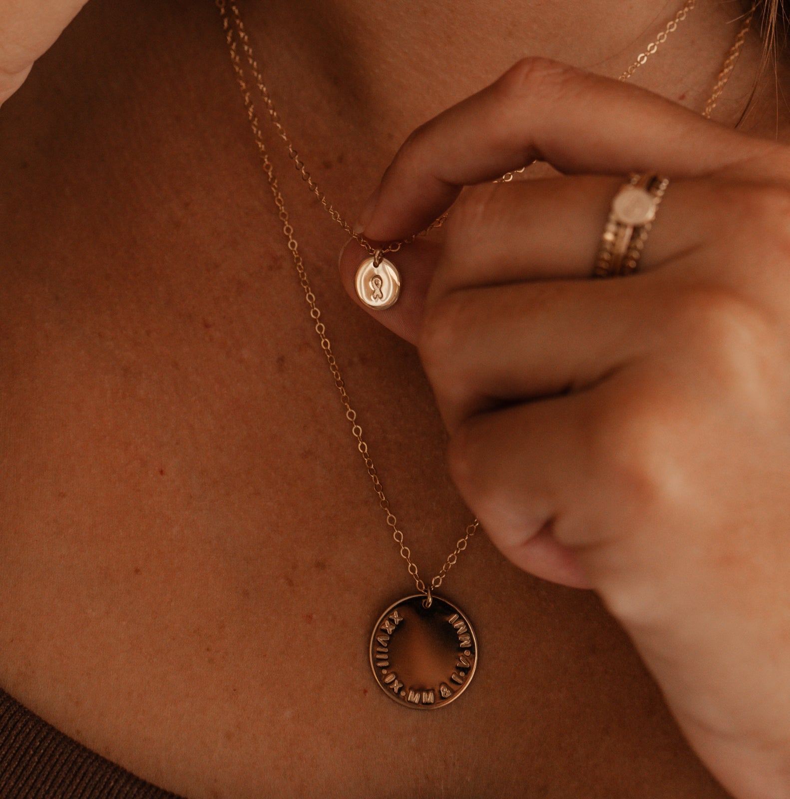 Sofia Necklace - Personalised jewellery - KBN Jewellery - handmade jewellery – small pendant necklace – initial necklace – symbol necklace – family initial necklace – children’s initial necklaces – birth flower initial necklace - layering necklaces