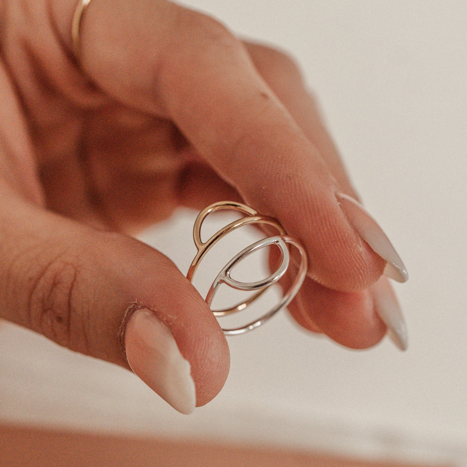 Personalised jewellery - KBN Jewellery - handmade jewellery – Personalised Jewellery gifts – Dainty jewellery – half circle ring – arched ring – stacking ring – Australian made ring