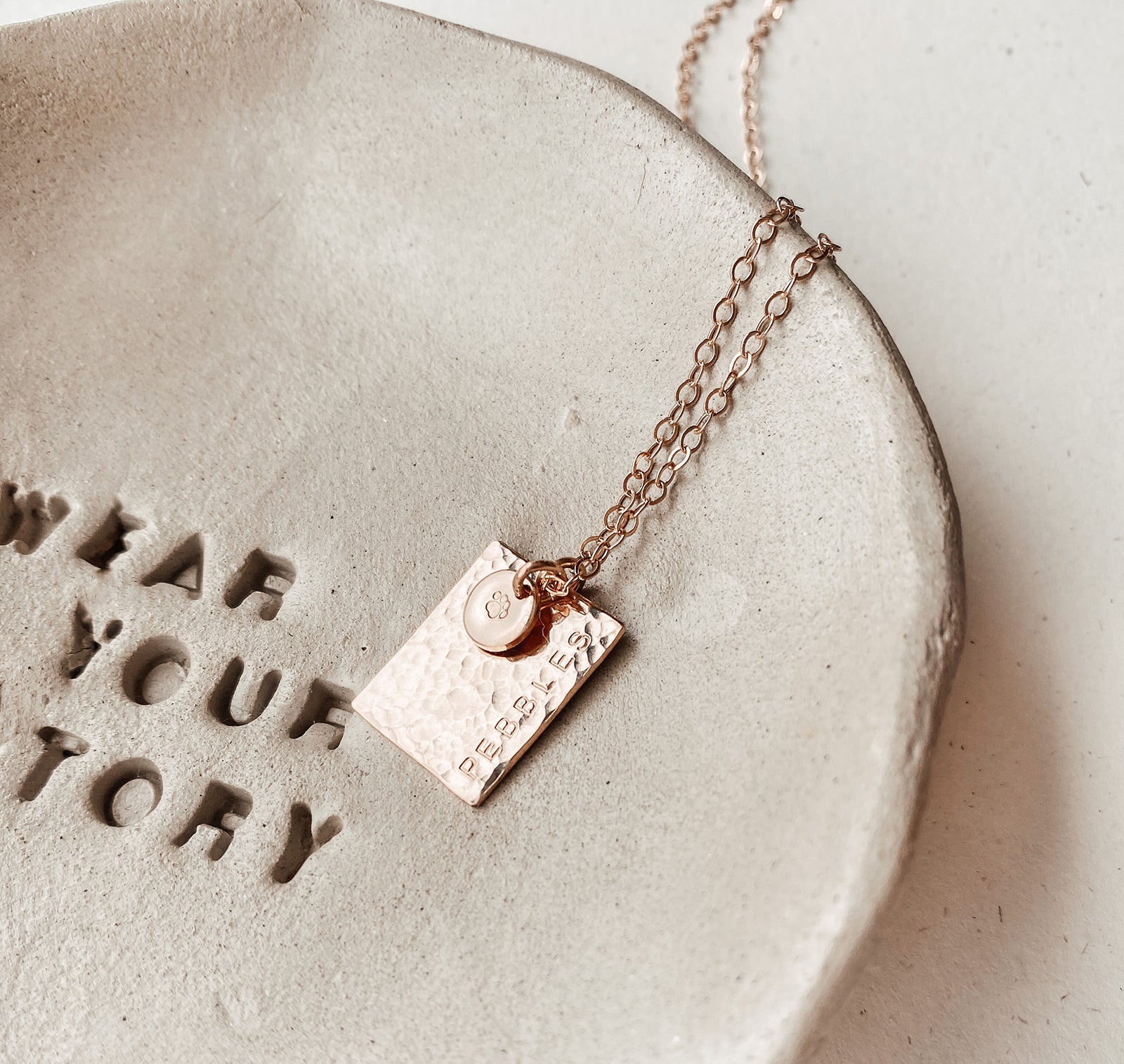 Personalised jewellery - KBN Jewellery - handmade jewellery – Personalised Jewellery gifts – Australian Made – rectangle pendant necklace – initial rectangle necklace – date necklace – rectangle and tiny pendant necklace