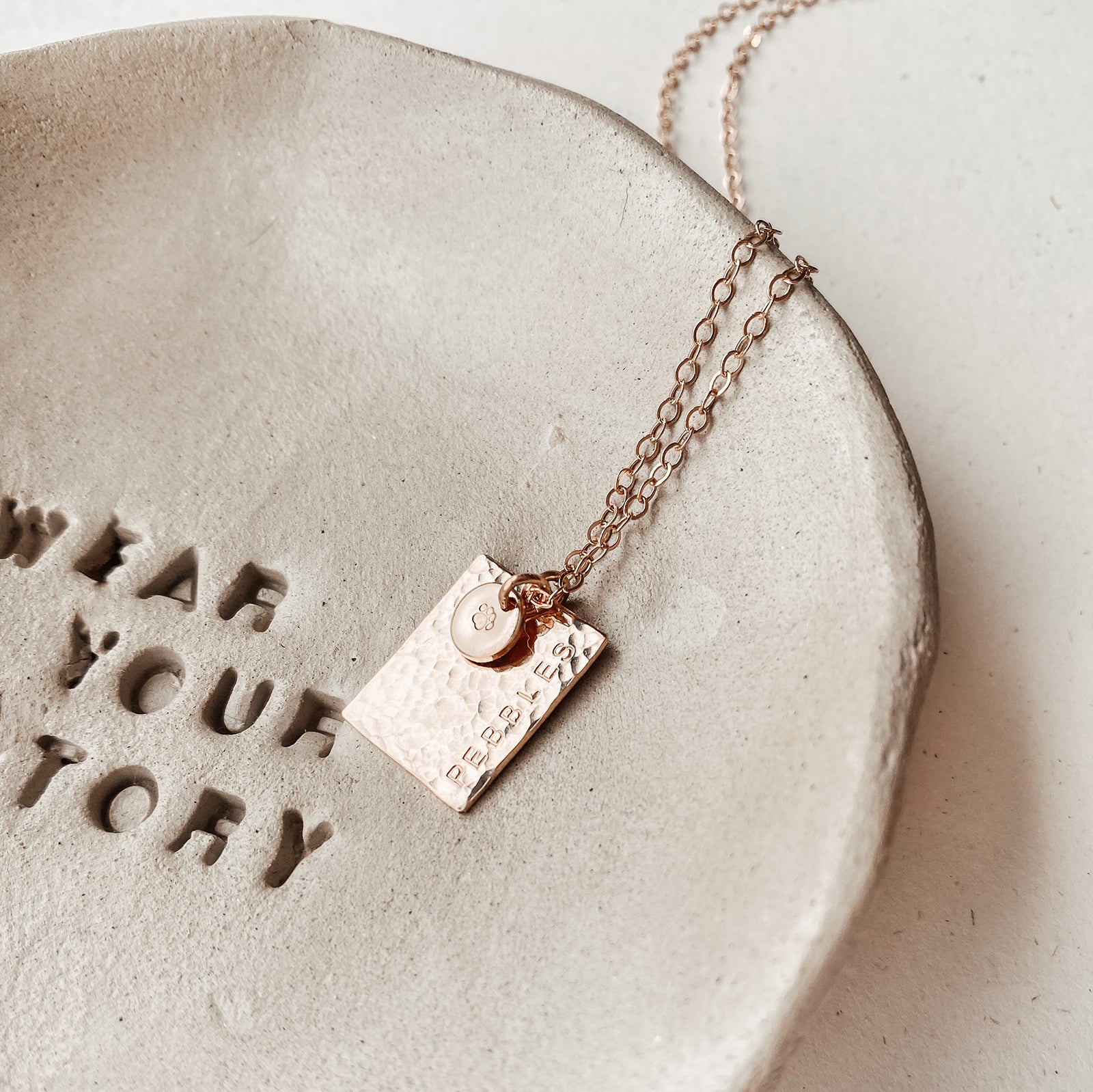 Personalised jewellery - KBN Jewellery - handmade jewellery – Personalised Jewellery gifts – Australian Made – rectangle pendant necklace – initial rectangle necklace – date necklace – rectangle and tiny pendant necklace