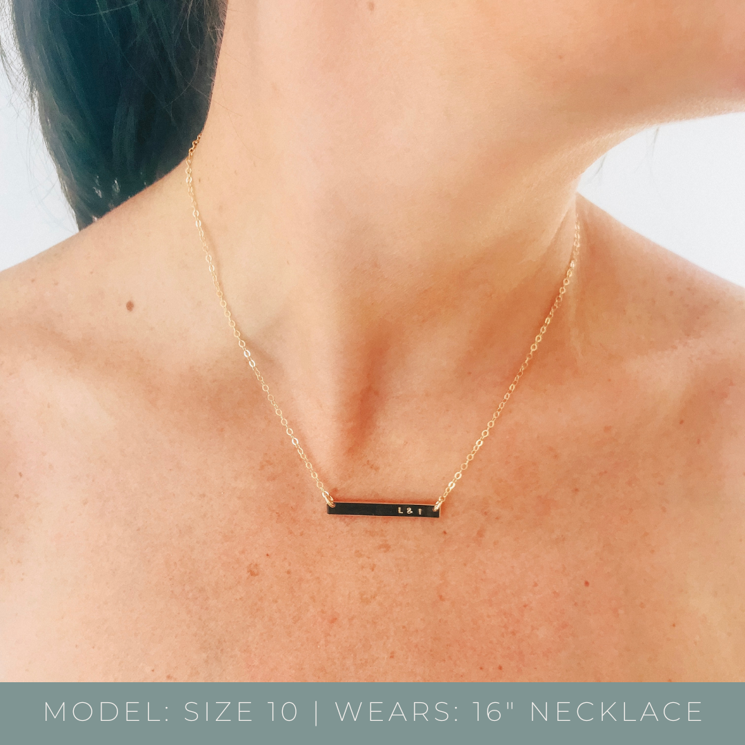 Personalised jewellery - KBN Jewellery - handmade jewellery – Personalised Jewellery gifts – Dainty jewellery- bar necklace – dainty bar necklace – personalised date necklace – roman numerals necklace – name bar necklace – words of affirmation necklace