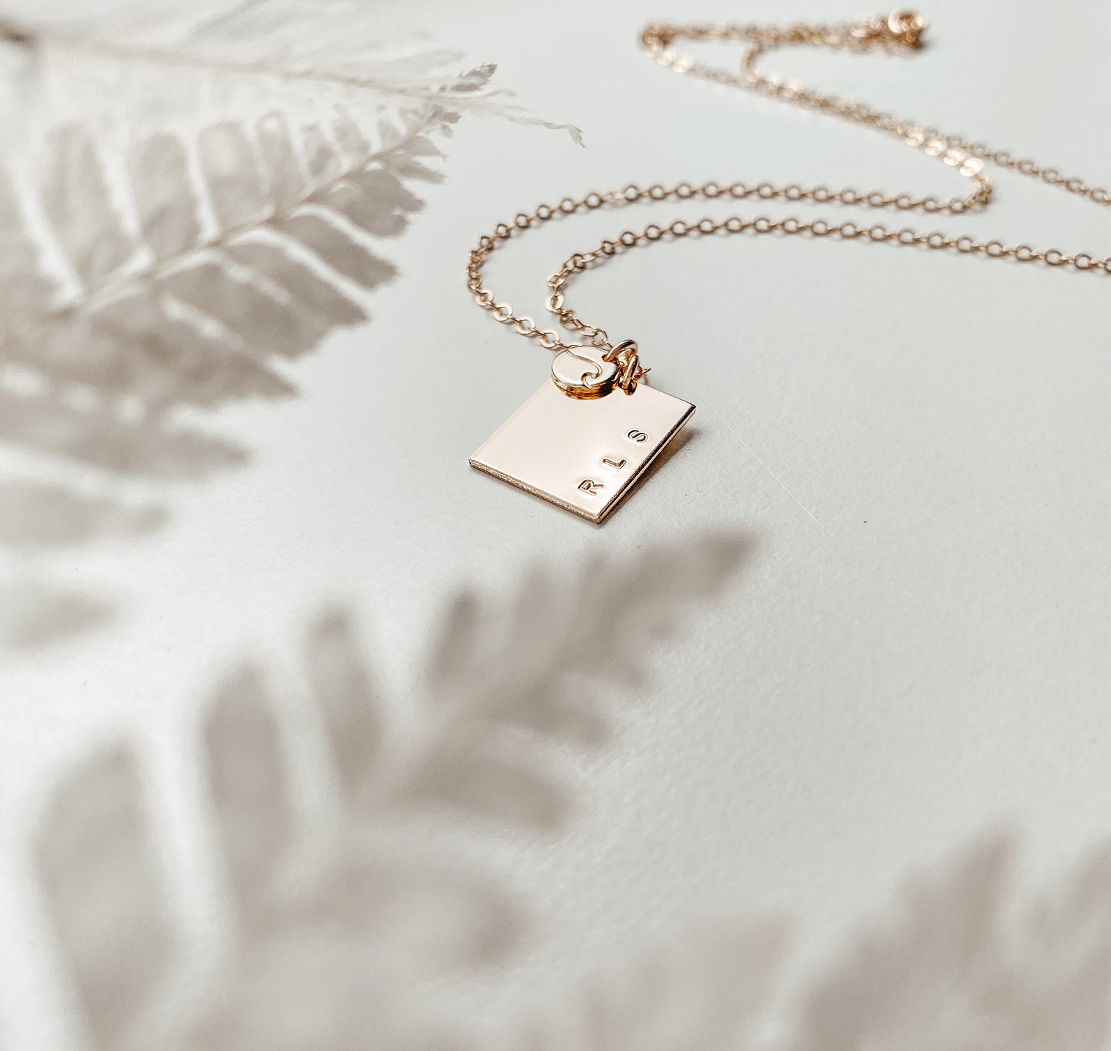 Personalised jewellery - KBN Jewellery - handmade jewellery – Personalised Jewellery gifts – Australian Made – rectangle pendant necklace – initial rectangle necklace – date necklace – rectangle and tiny pendant necklace