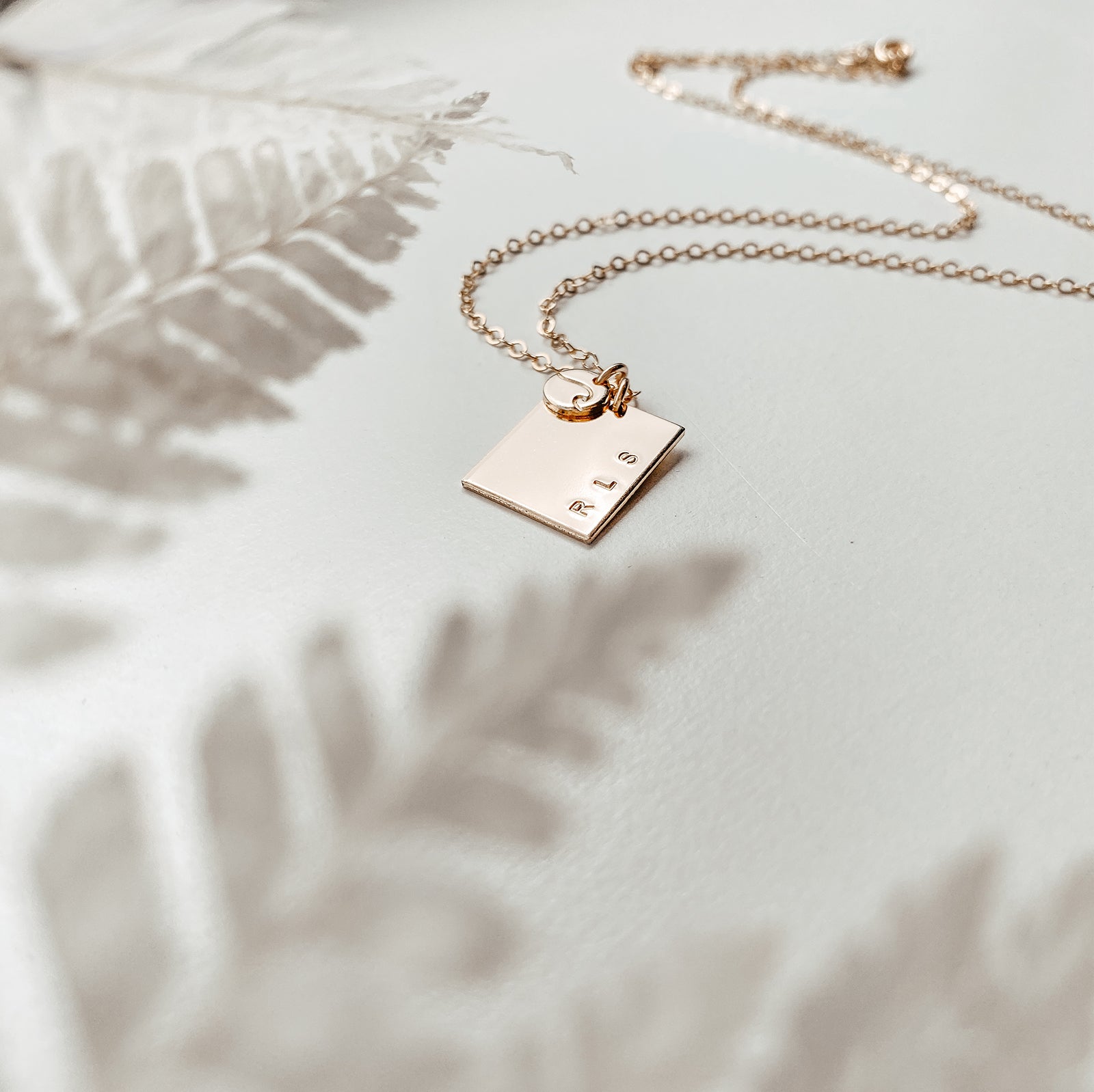 Personalised jewellery - KBN Jewellery - handmade jewellery – Personalised Jewellery gifts – Australian Made – rectangle pendant necklace – initial rectangle necklace – date necklace – rectangle and tiny pendant necklace