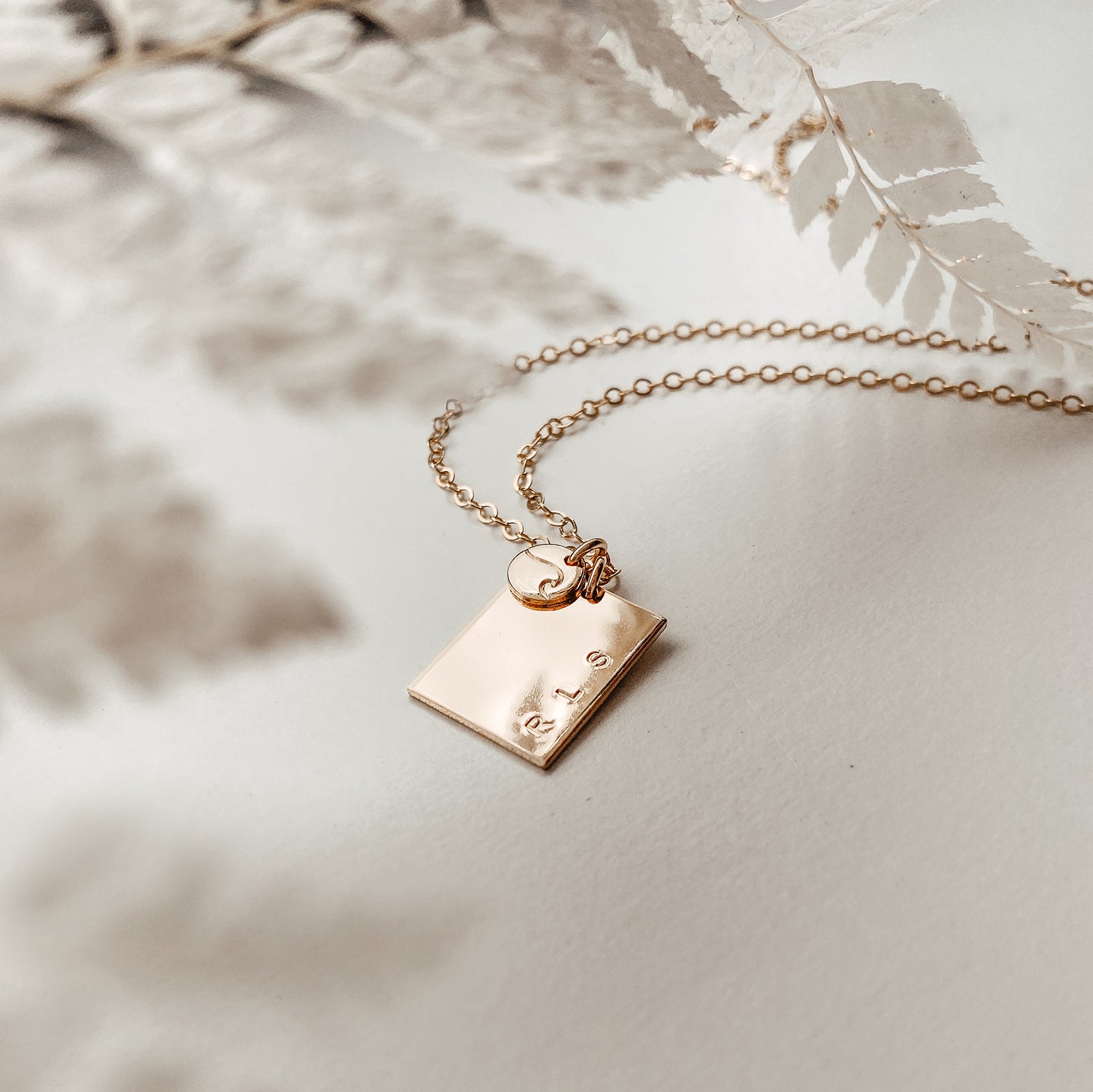 Personalised jewellery - KBN Jewellery - handmade jewellery – Personalised Jewellery gifts – Australian Made – rectangle pendant necklace – initial rectangle necklace – date necklace – rectangle and tiny pendant necklace