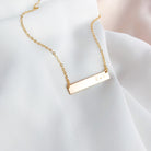 Personalised jewellery - KBN Jewellery - handmade jewellery – Personalised Jewellery gifts – Dainty jewellery- bar necklace – dainty bar necklace – personalised date necklace – roman numerals necklace – name bar necklace – words of affirmation necklace – short bar necklace – layering necklace – layering necklace inspiration – wedding gift idea – wedding gift idea for bride  - long pendant necklace – small bar necklace