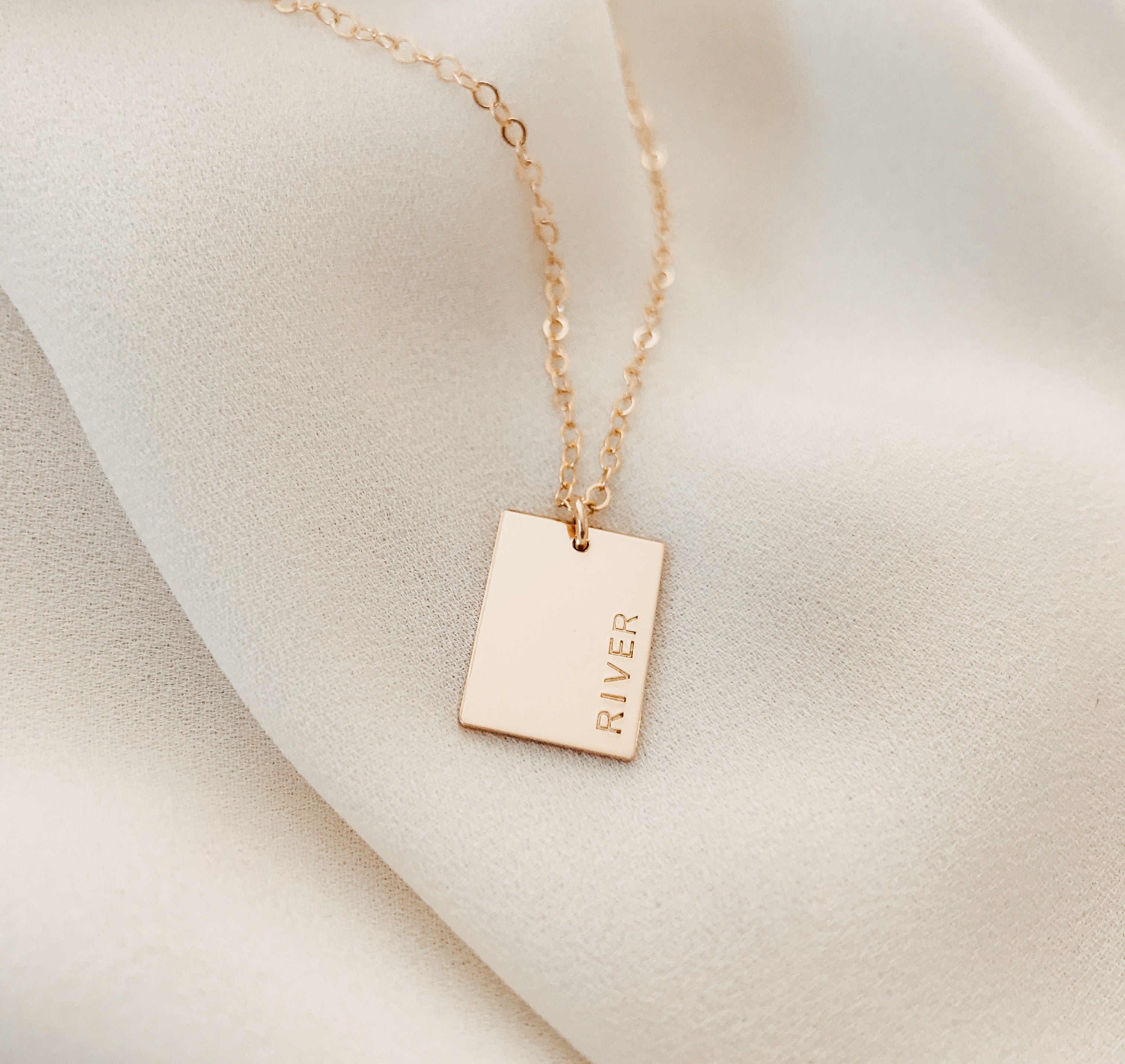 Personalised jewellery - KBN Jewellery - handmade jewellery – Personalised Jewellery gifts – Australian Made – zodiac sign necklace – rectangle pendant – birth flower necklace – initial necklace